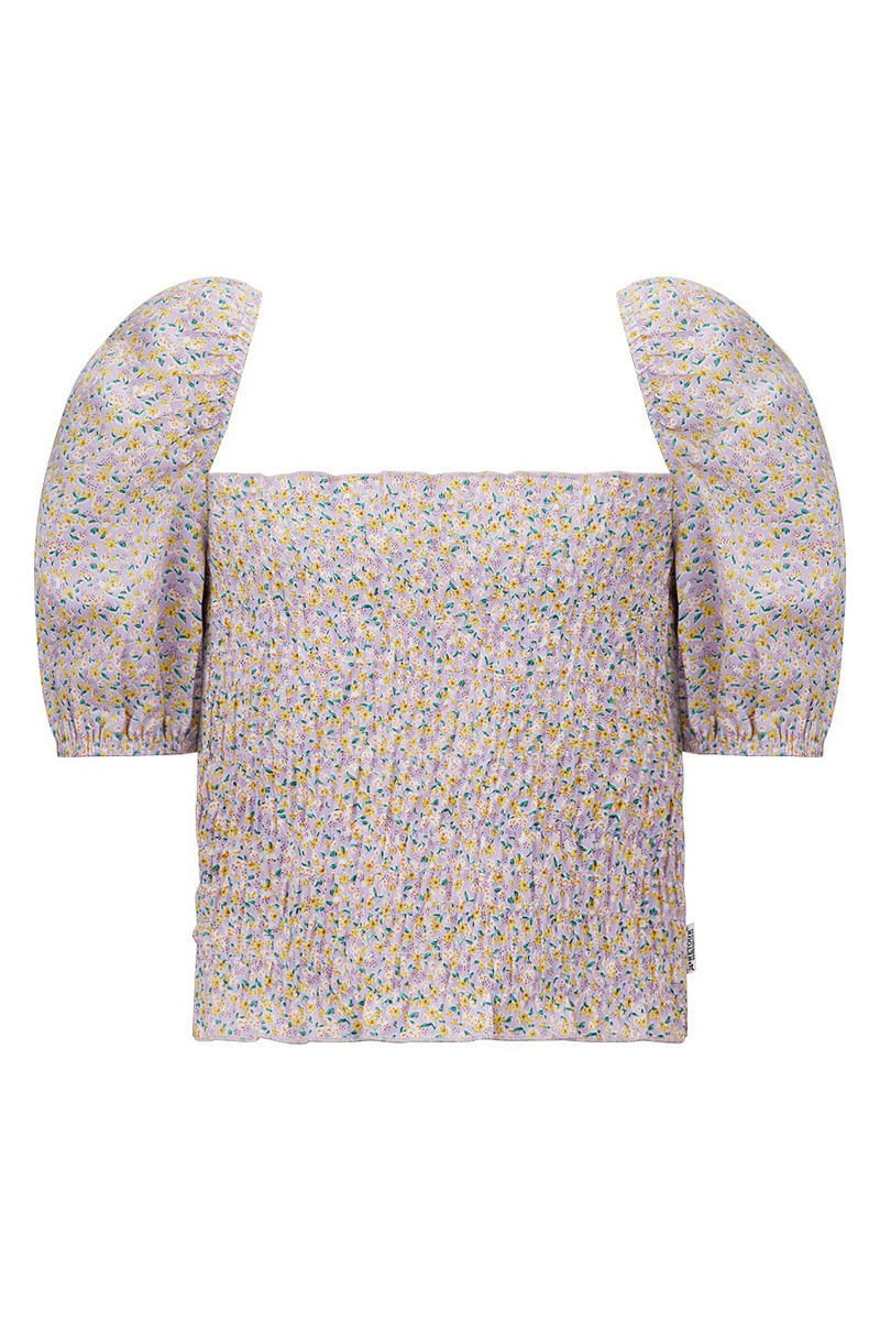 Meisjes blouse korte mouw paars