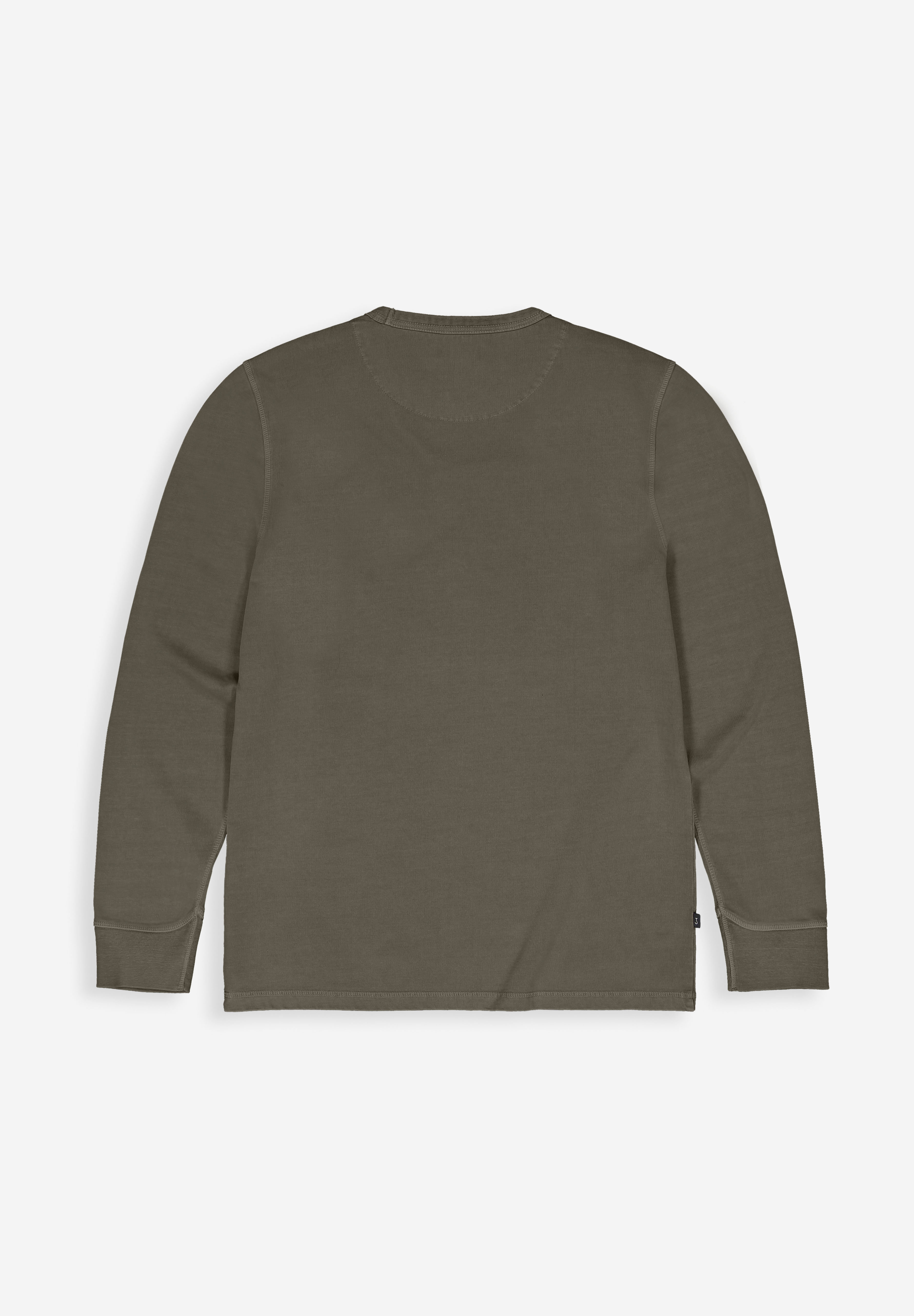 Heren t-shirt lange mouw bruin