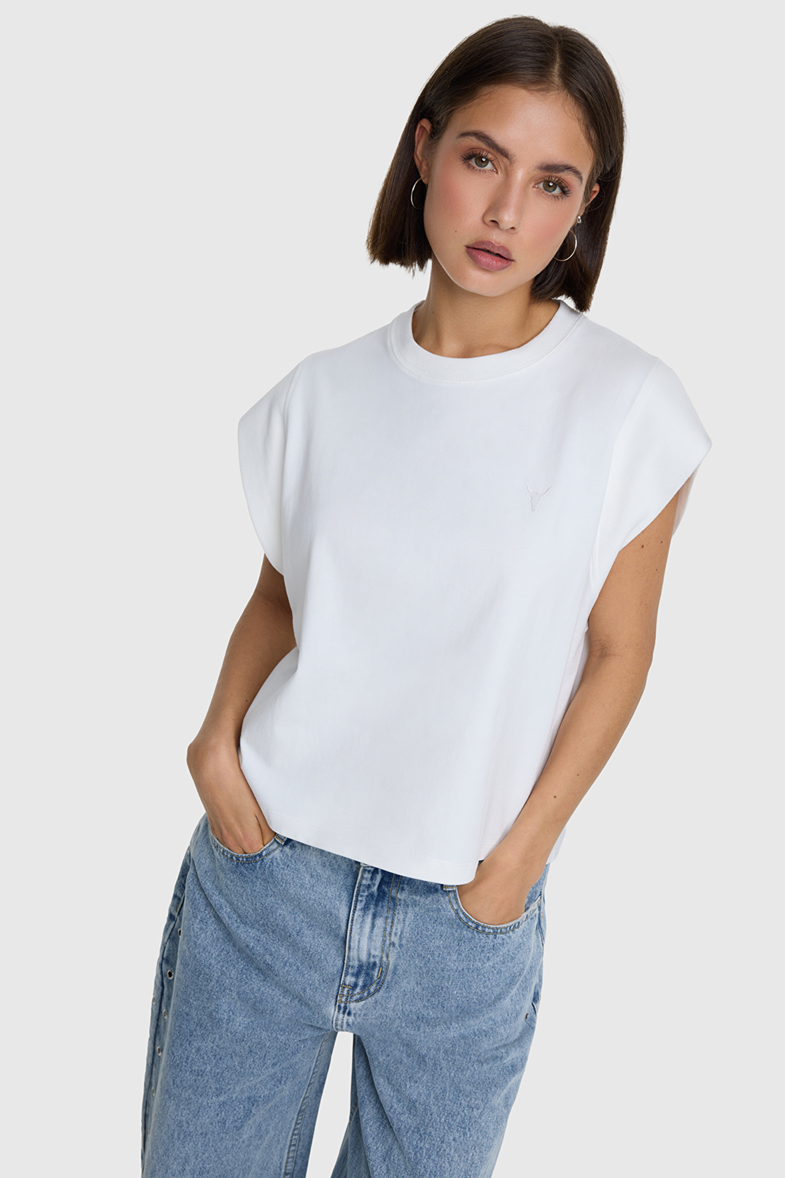 Dames t-shirt korte mouw ecru