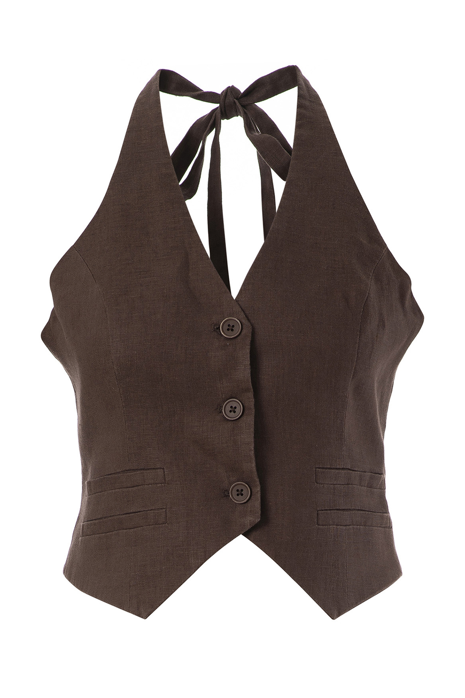 Dames gilet bruin