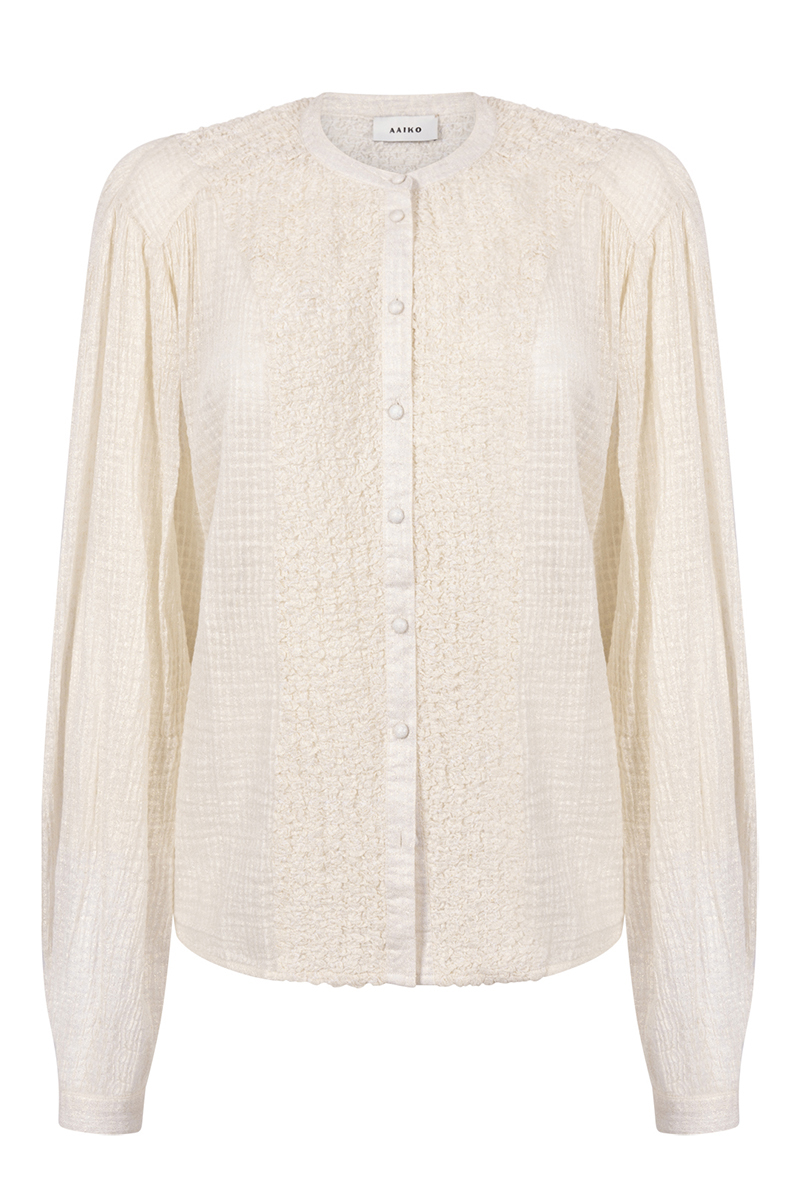 Dames blouse lange mouw goud