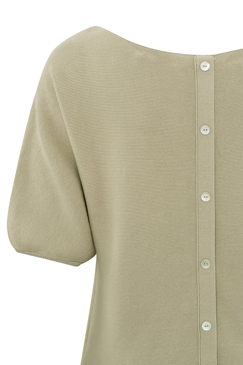 Yaya Sweater with short sleeves EUCALYPTUS GREEN 2