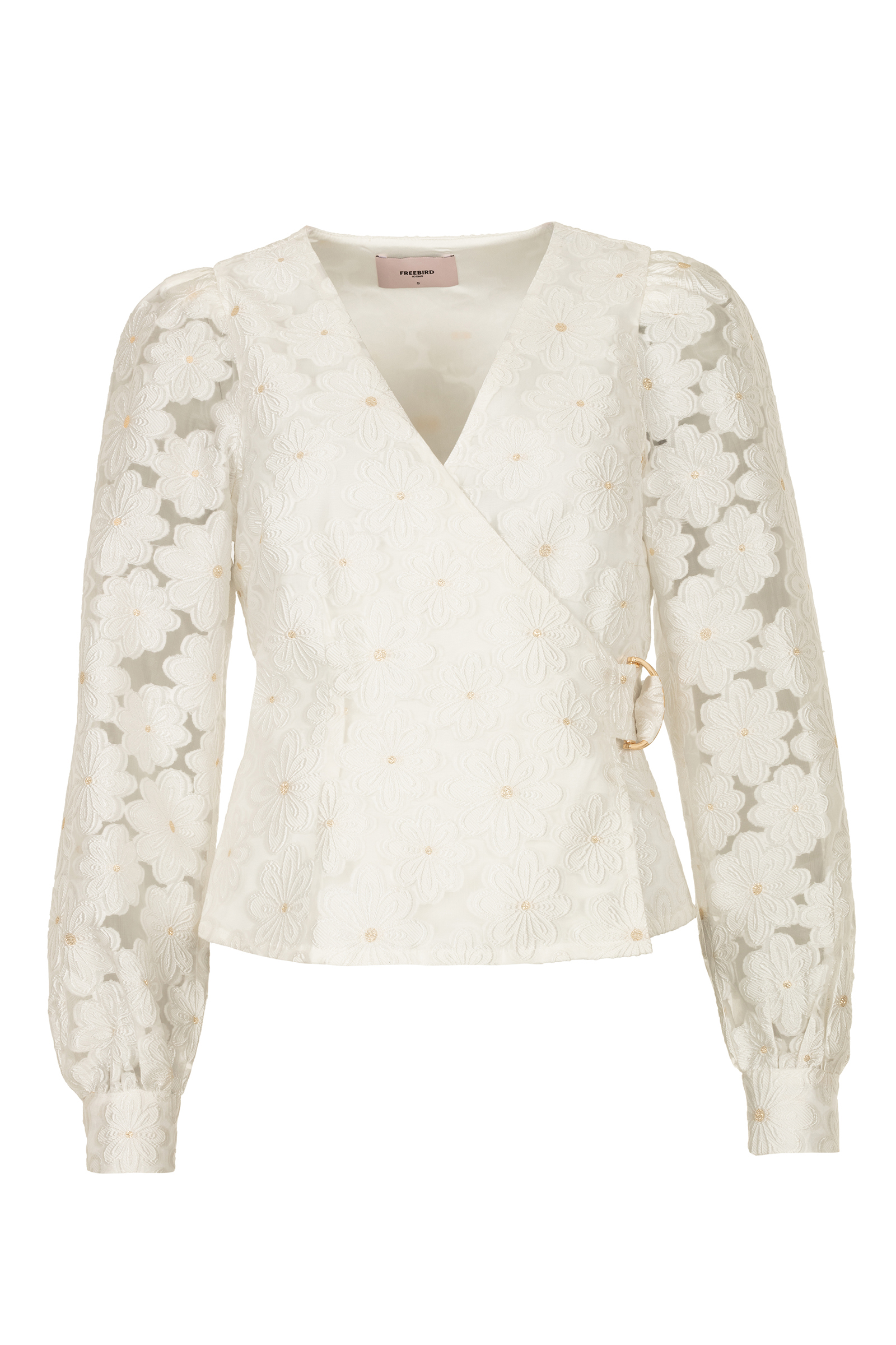 Dames blouse lange mouw ecru