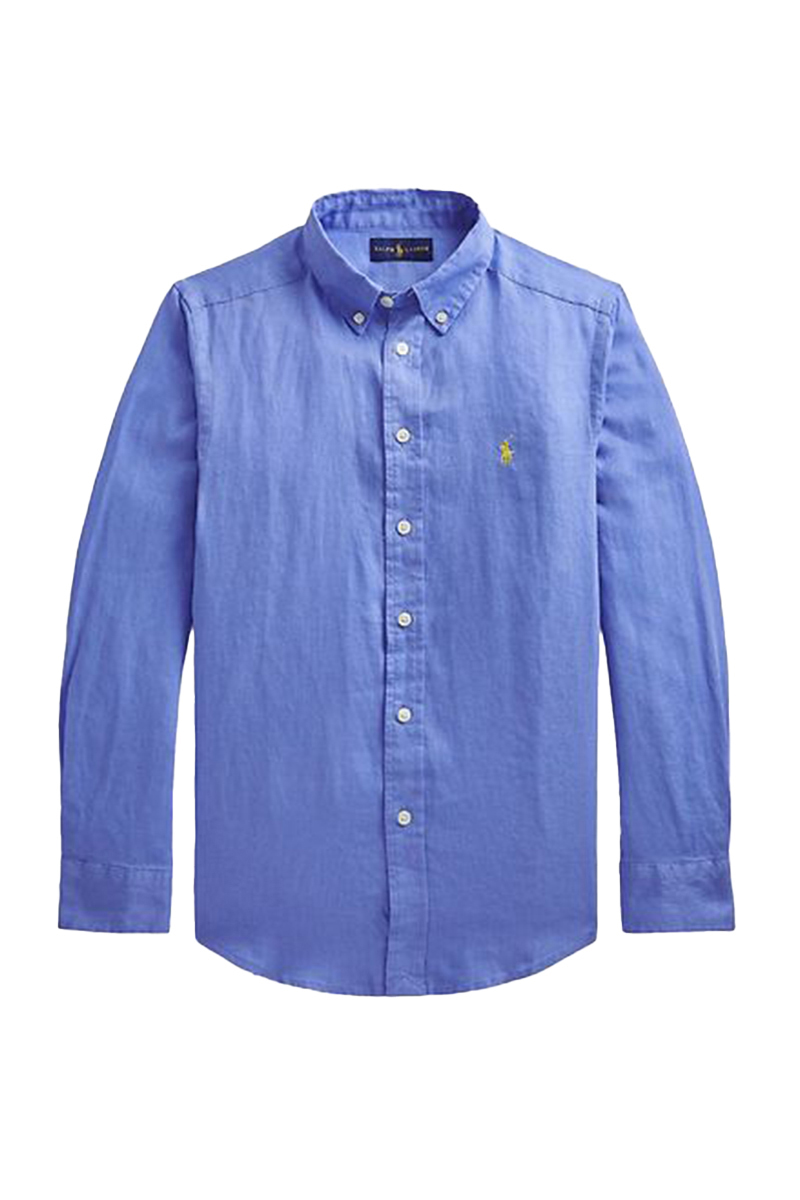 Jongens overhemd lange mouw blauw