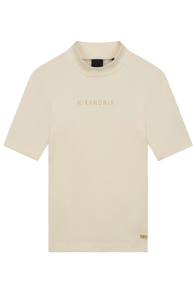 Nik & Nik rib top turtle neck Ecru-1 1