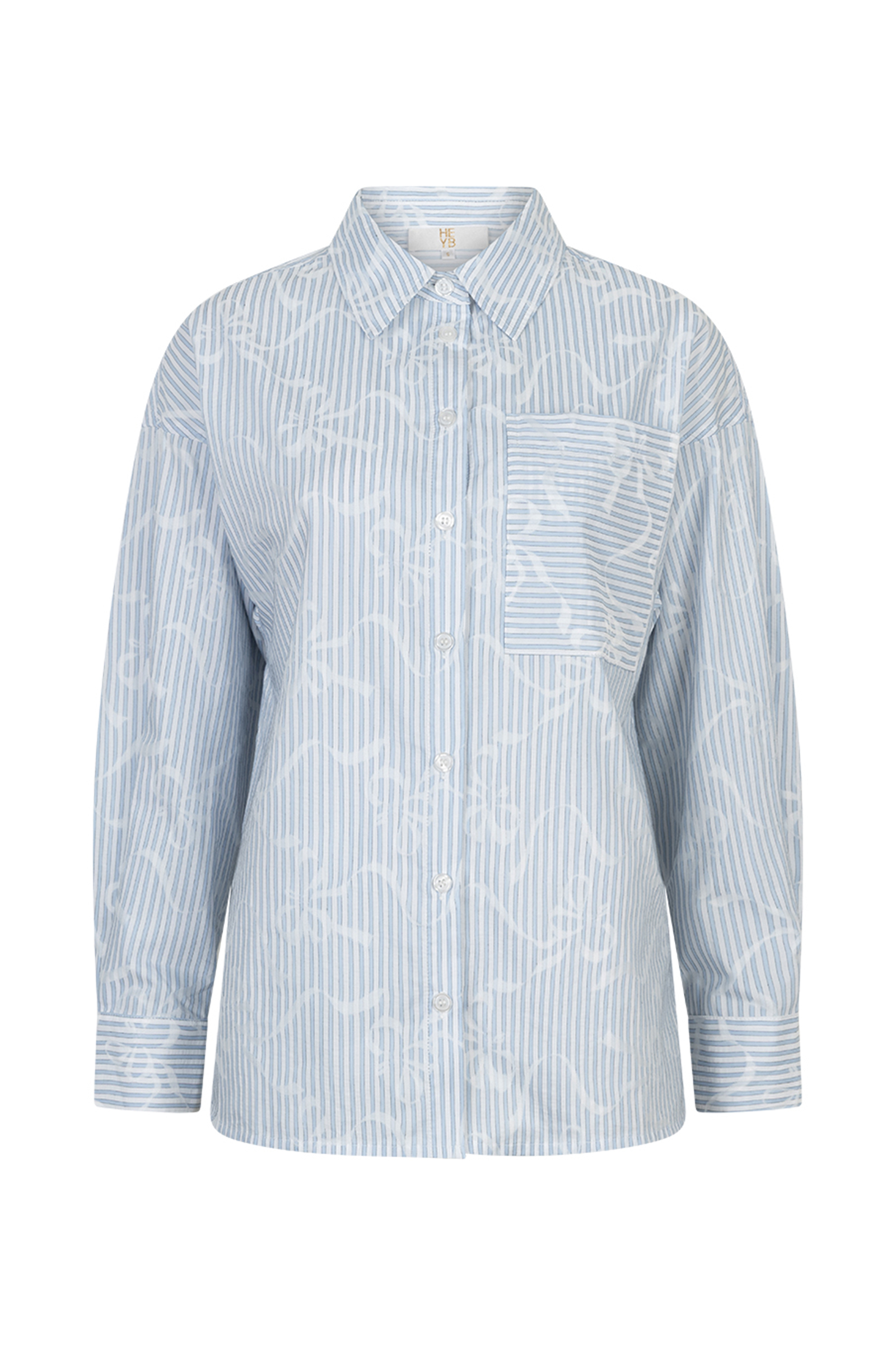 Dames blouse lange mouw blauw