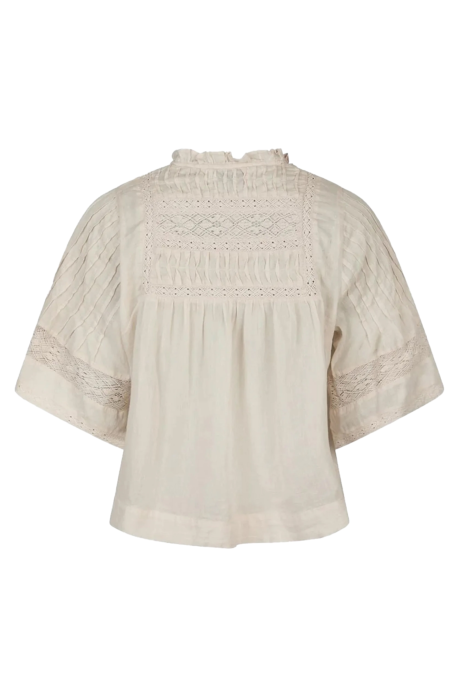 Dames blouse korte mouw ecru