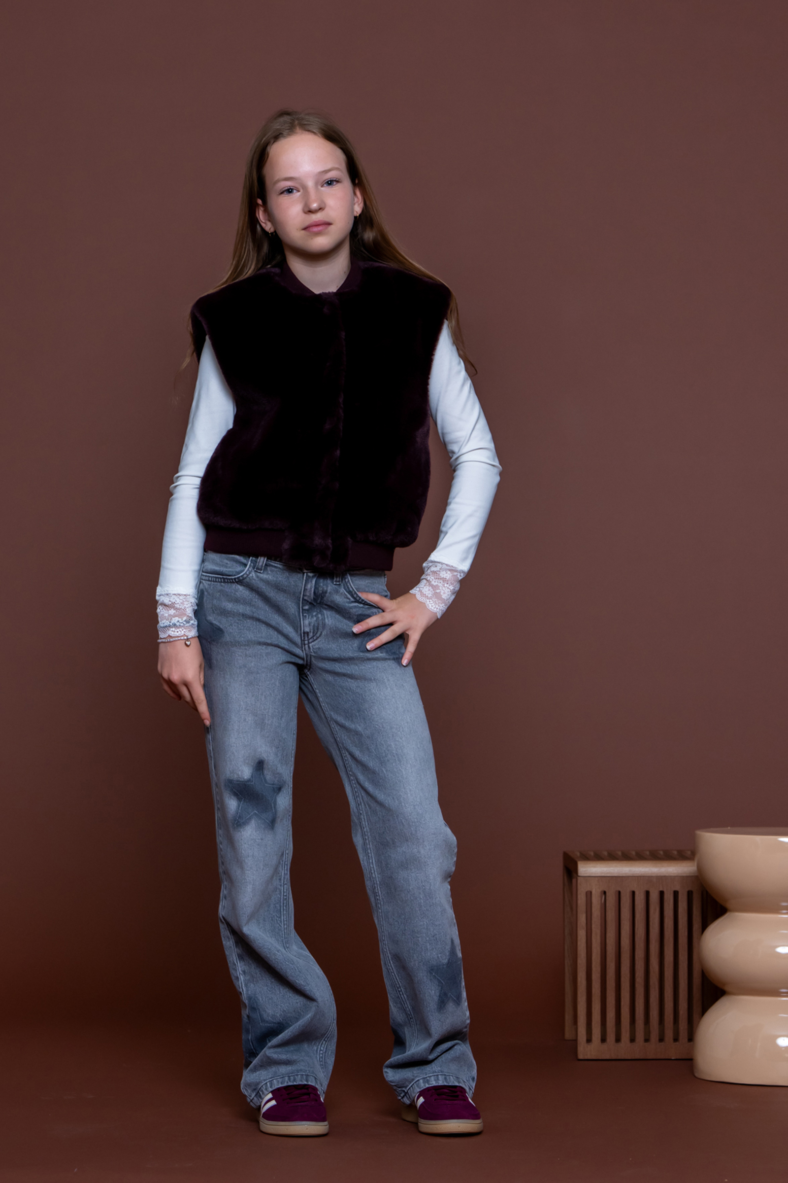 Meisjes jeans grijs