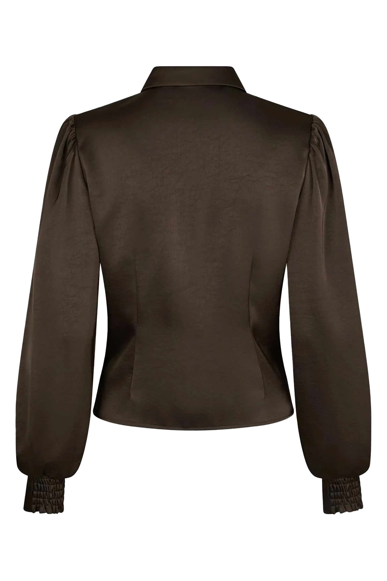 Dames blouse lange mouw bruin