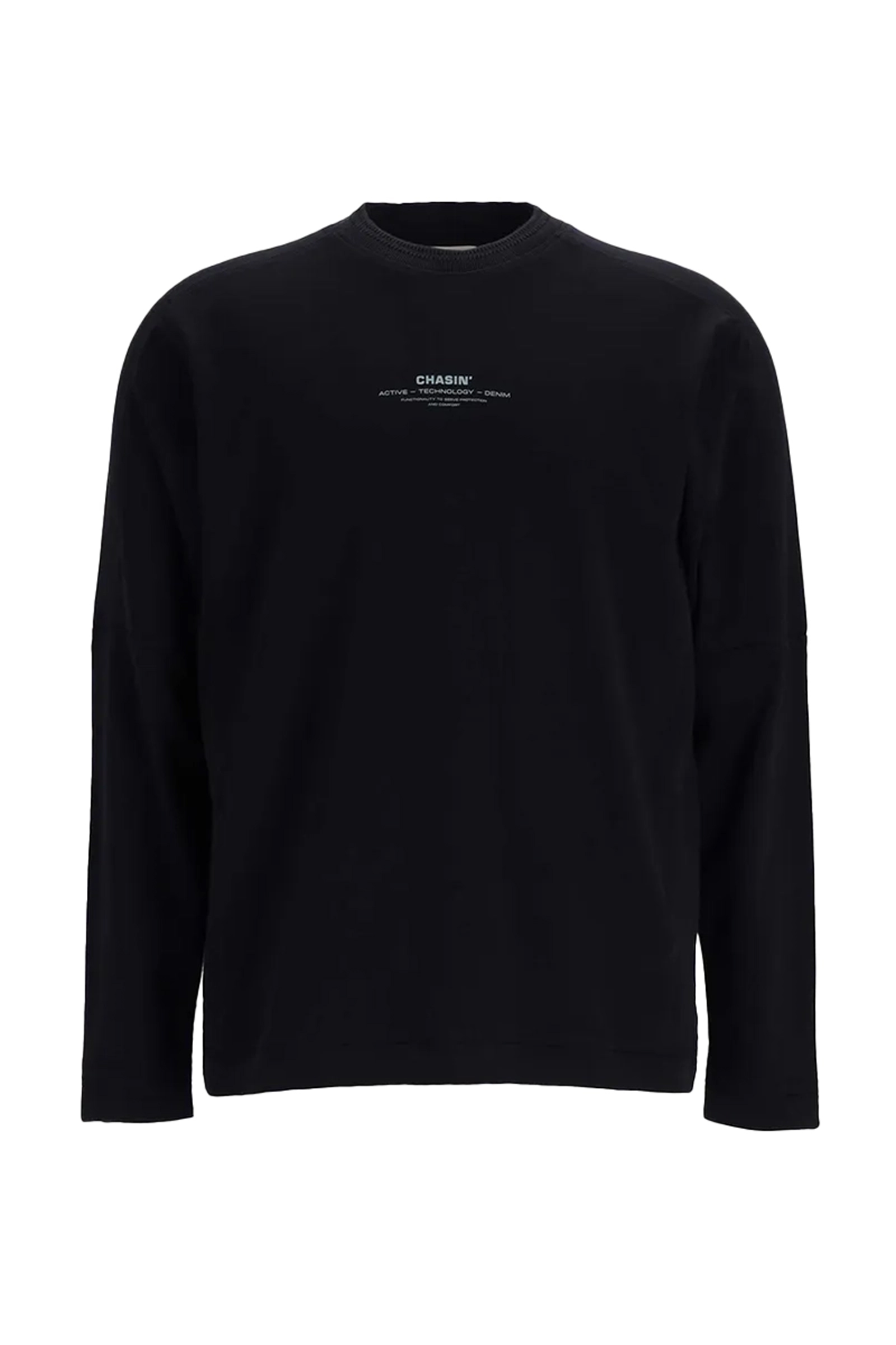Heren t-shirt lange mouw zwart