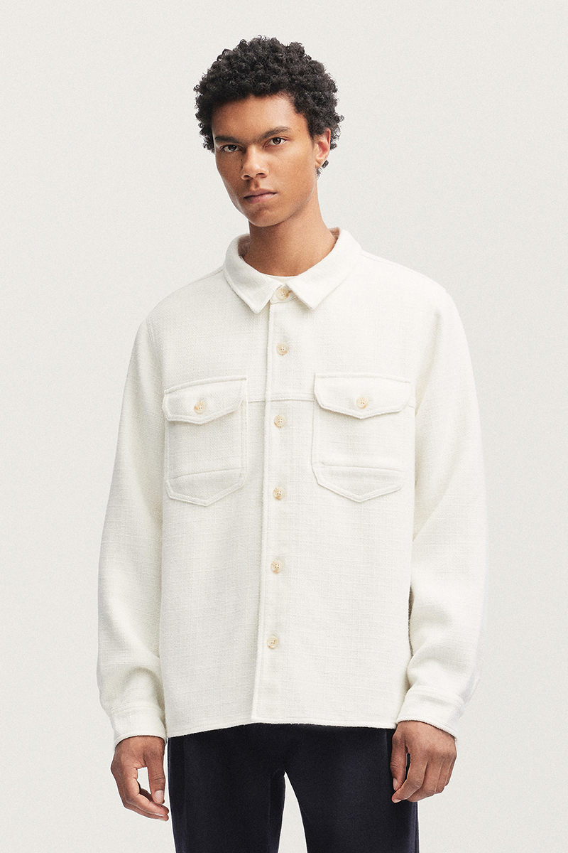Heren overhemd lm casual ecru