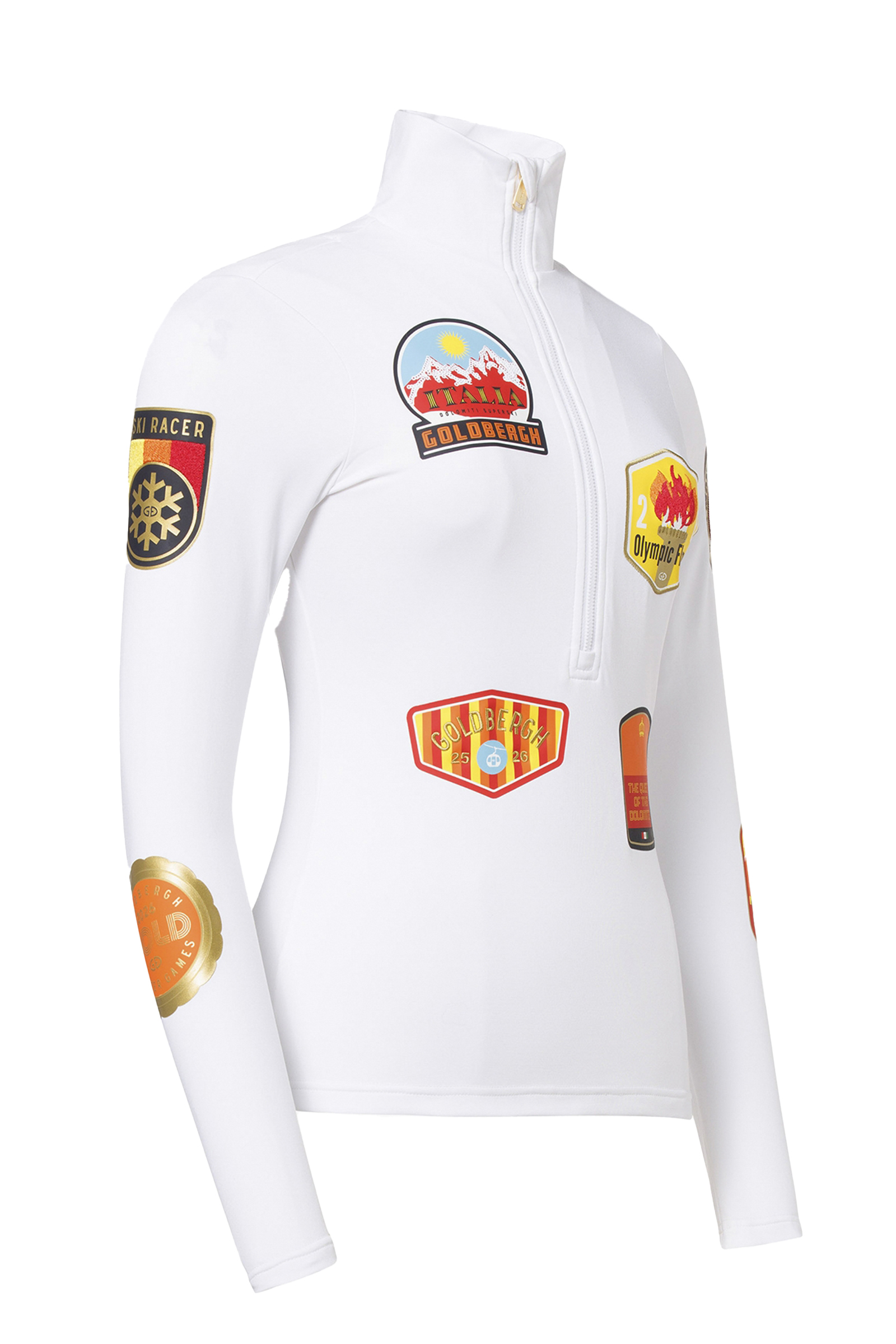 Wintersport dames pully+rits ecru