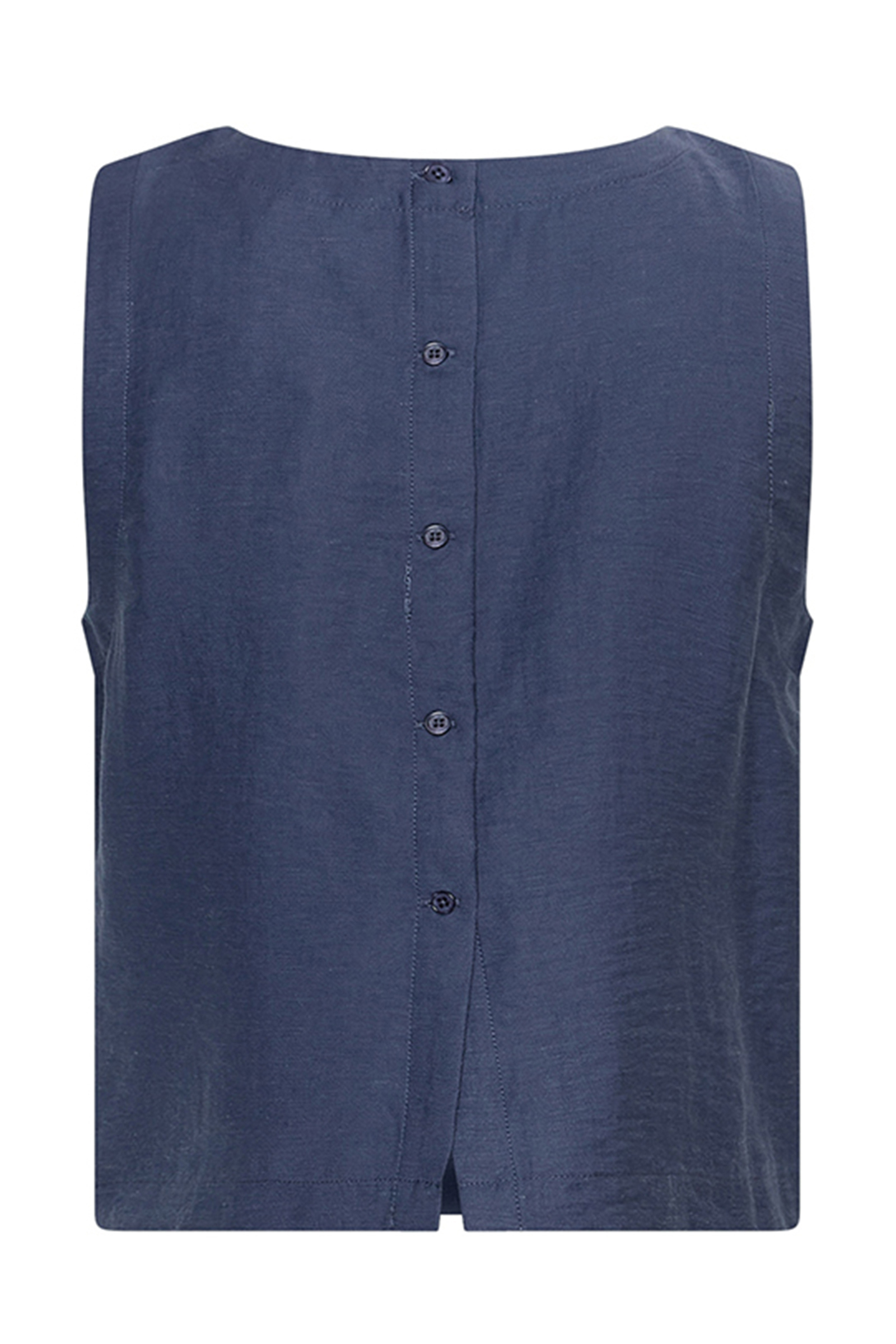 Dames blouse mouwloos blauw