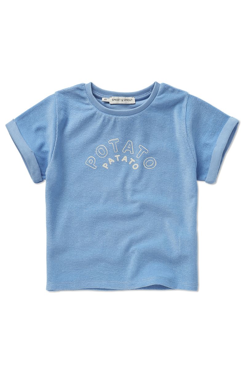 Sproet & Sprout Terry t-shirt potato Blauw-1 1