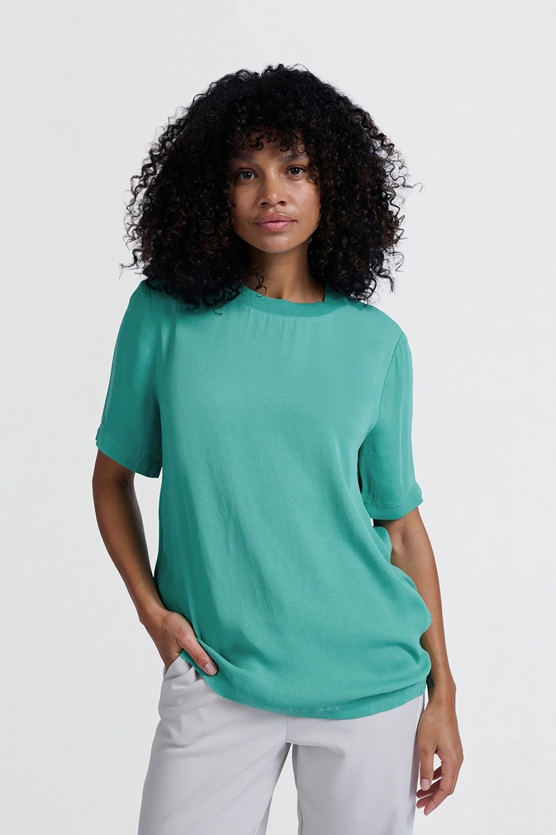 Dames t-shirt korte mouw blauw