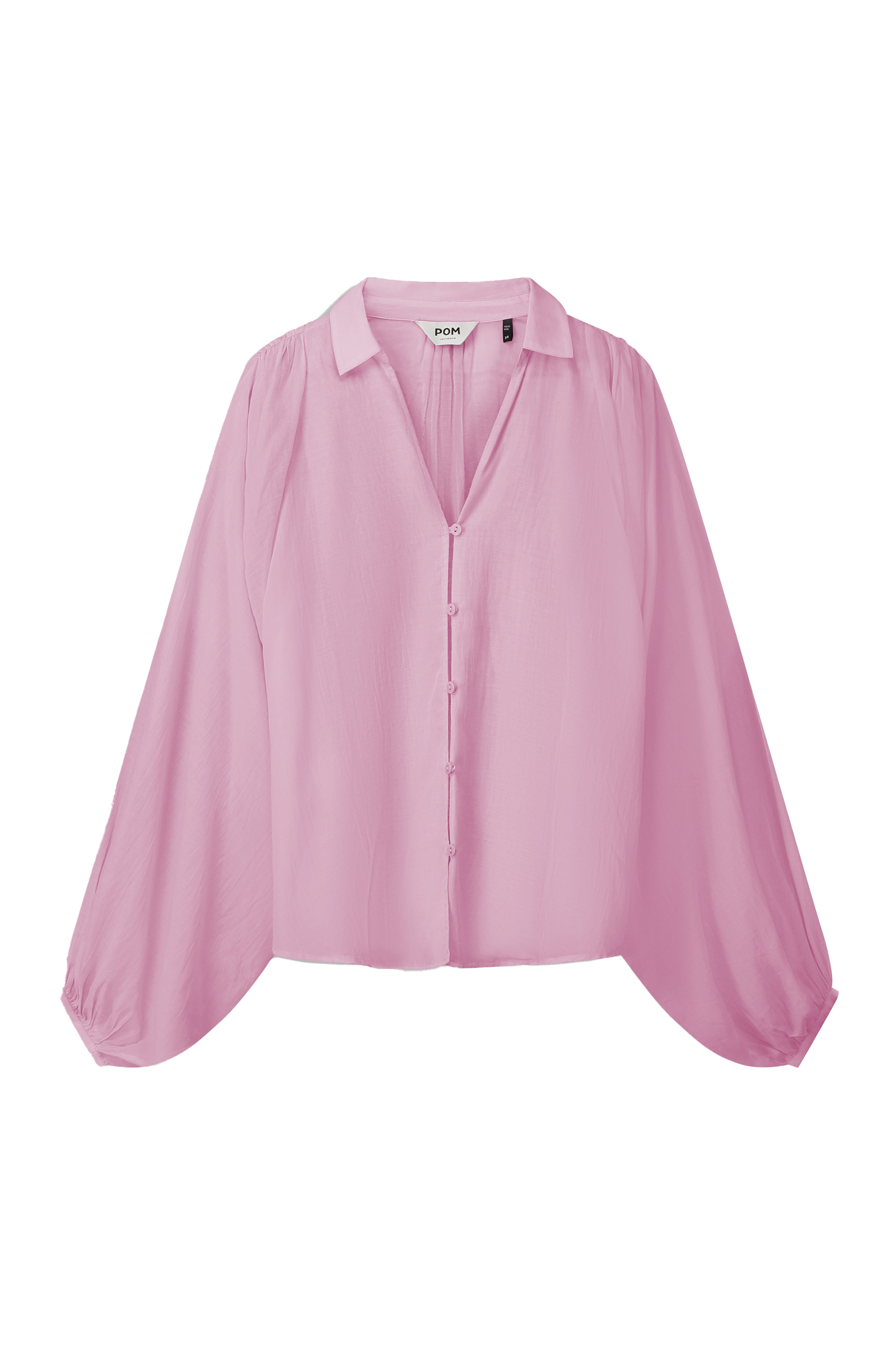 Dames blouse lange mouw rose