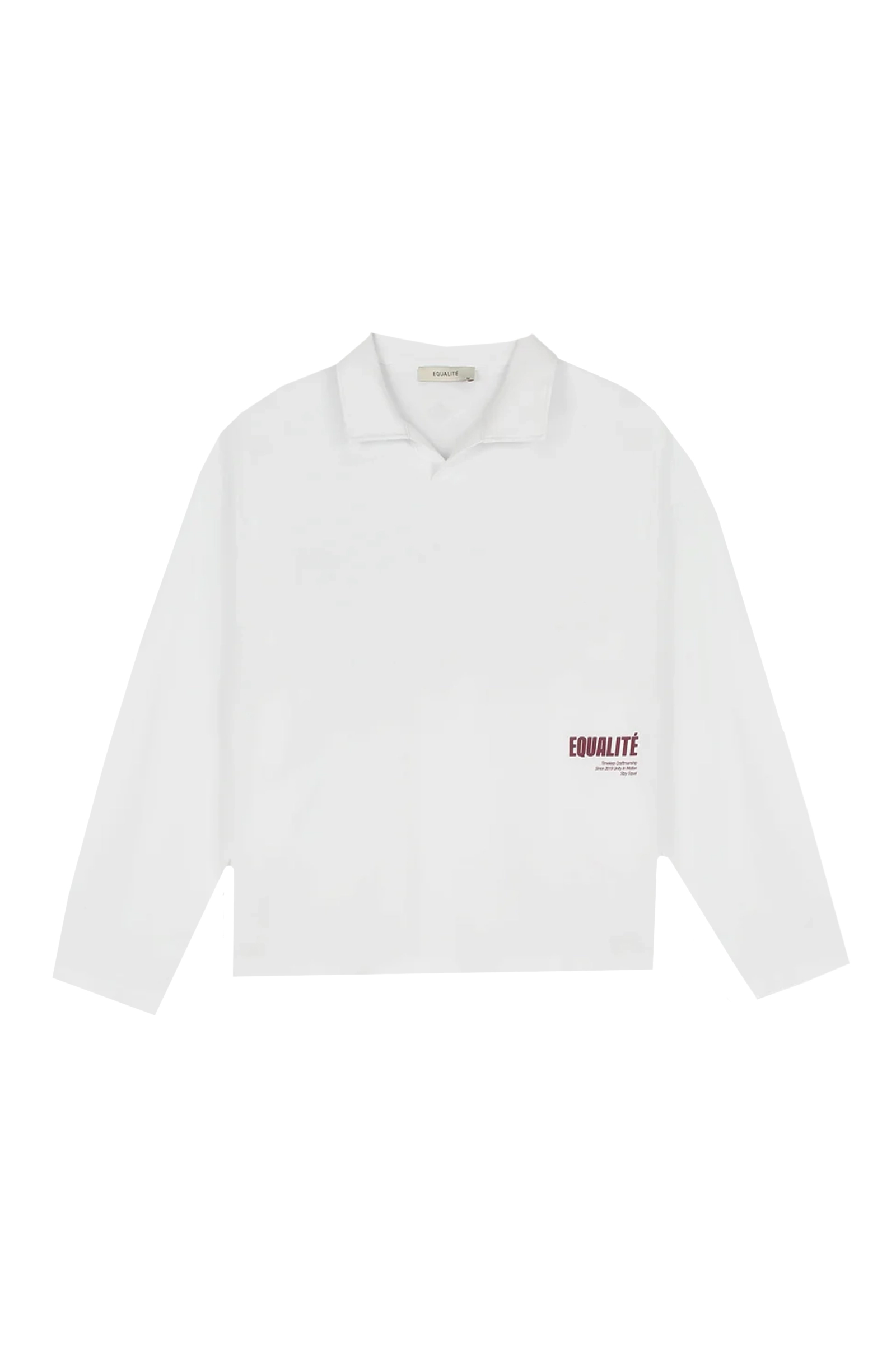 Heren polo lange mouw wit