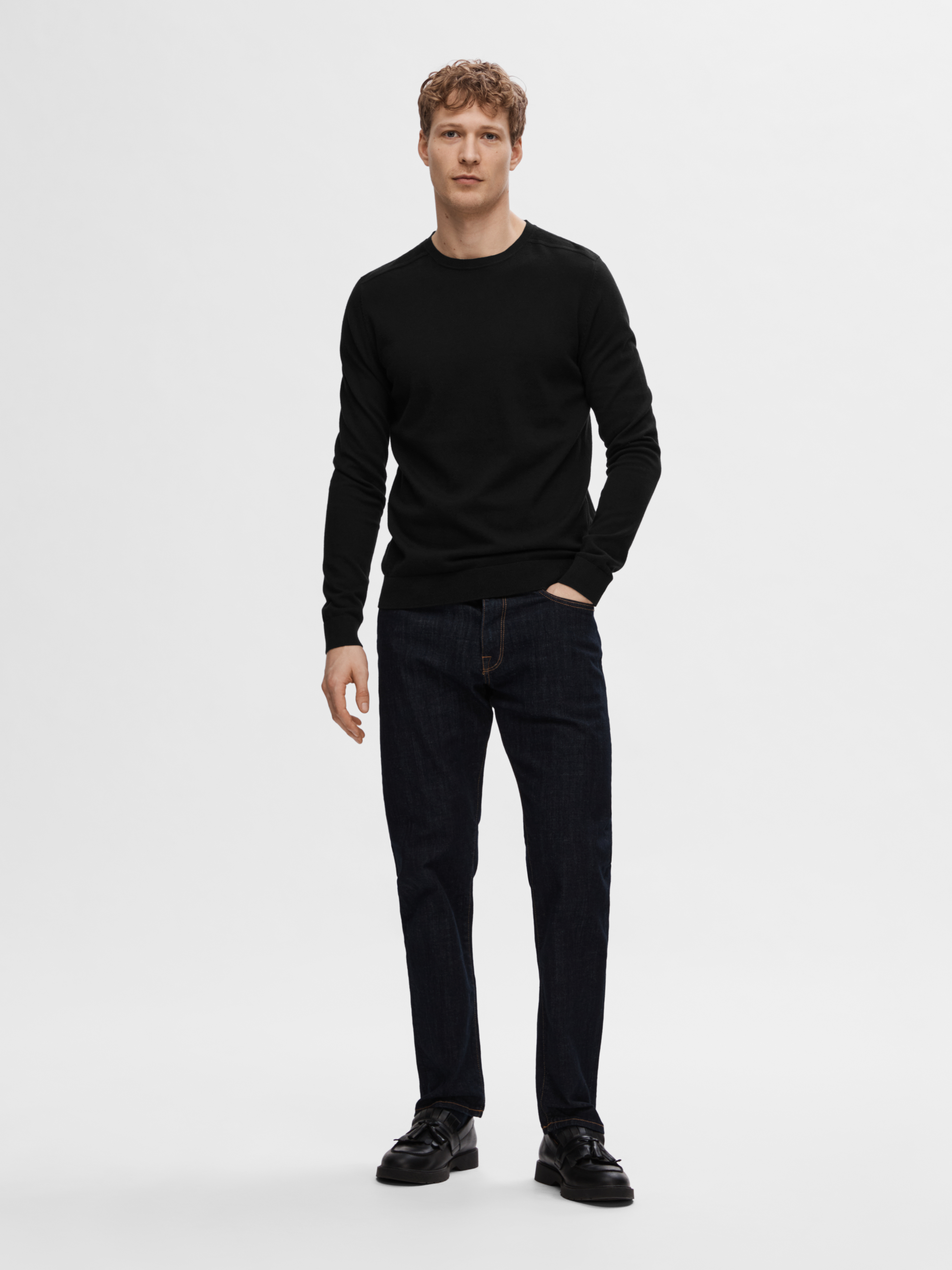 Selected SLHBERG CREW NECK NOOS 179099-Black 4