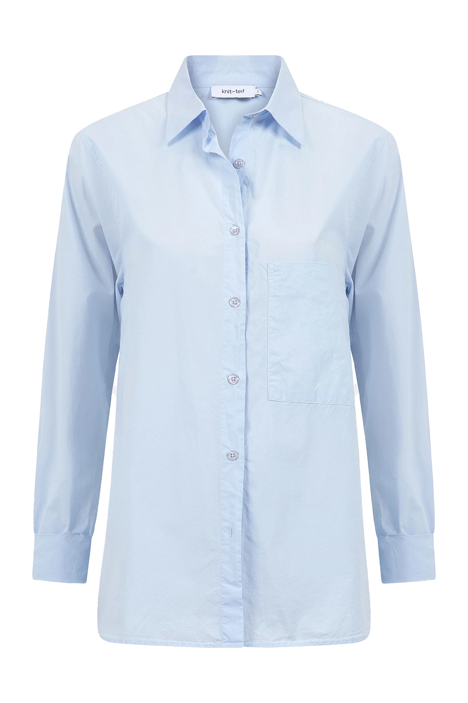 Dames blouse lange mouw blauw