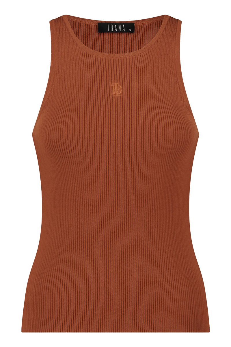 Dames top bruin