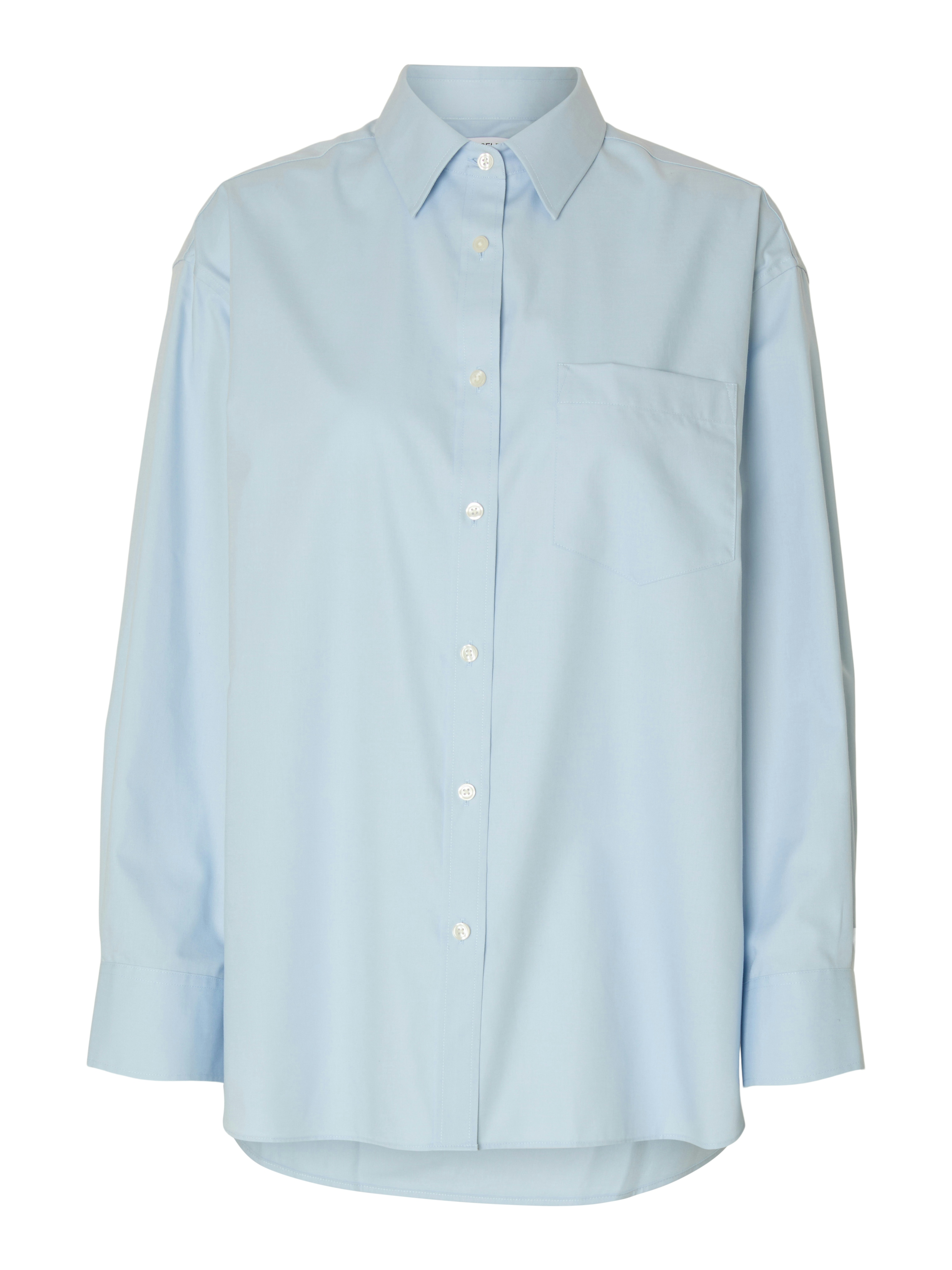 Dames blouse lange mouw blauw