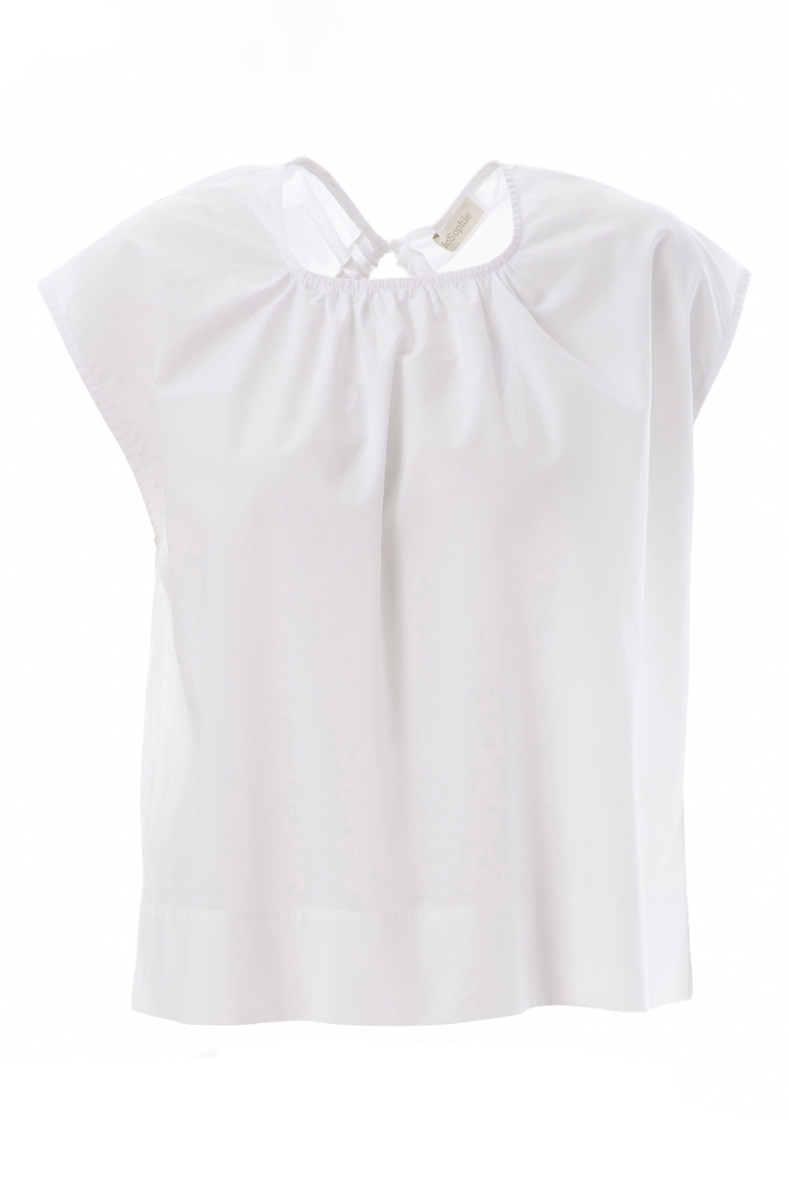 Dames blouse mouwloos wit