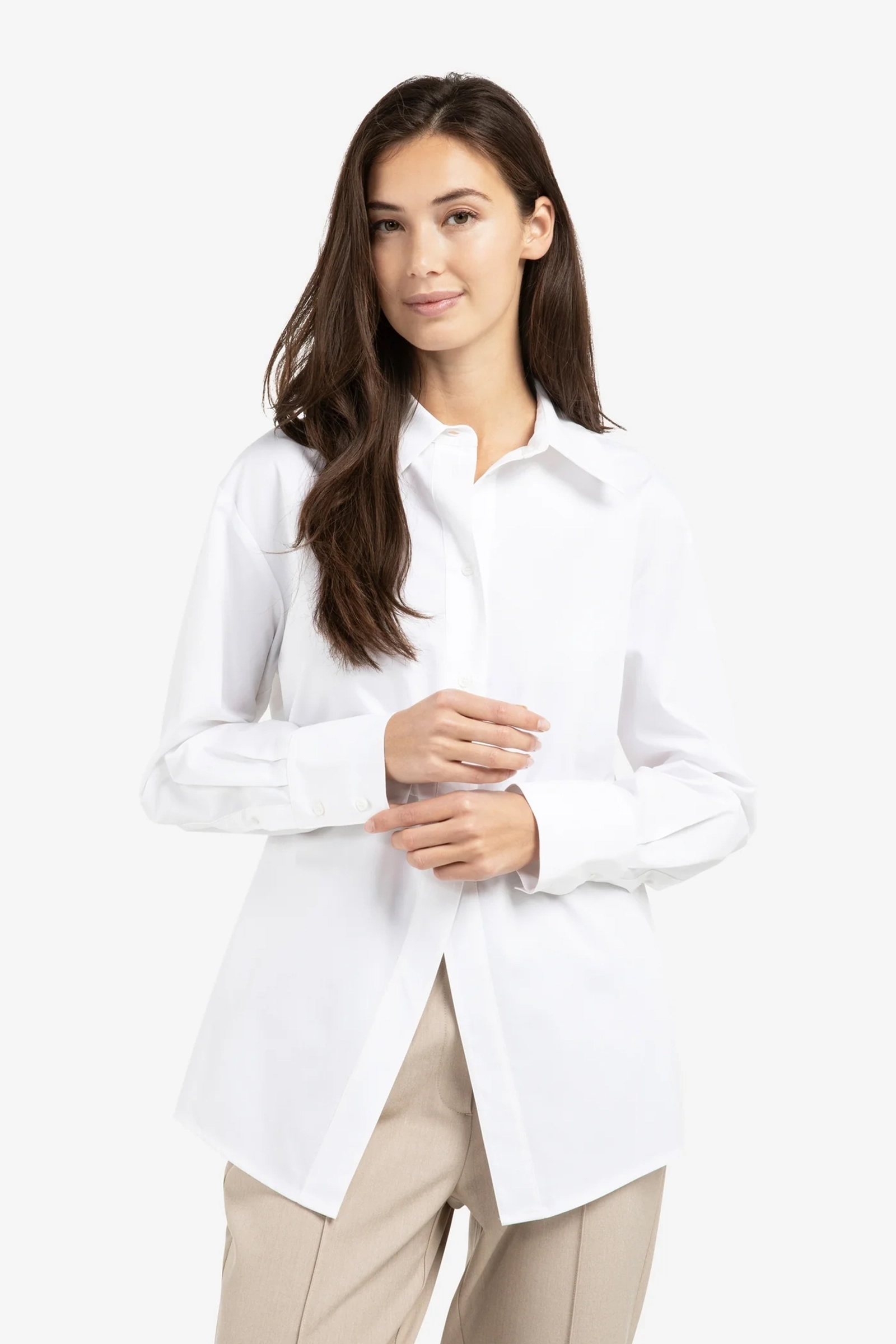 Dames blouse lange mouw wit