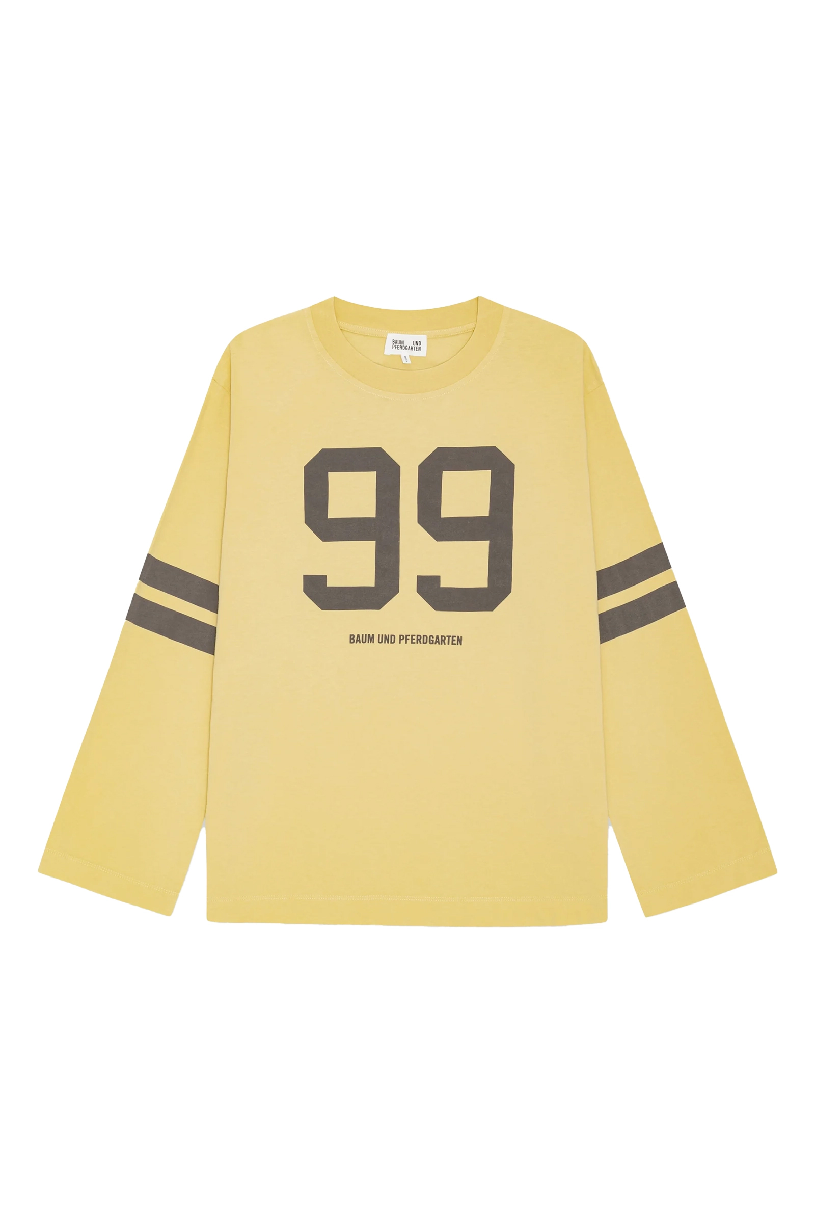 Dames t-shirt lange mouw geel