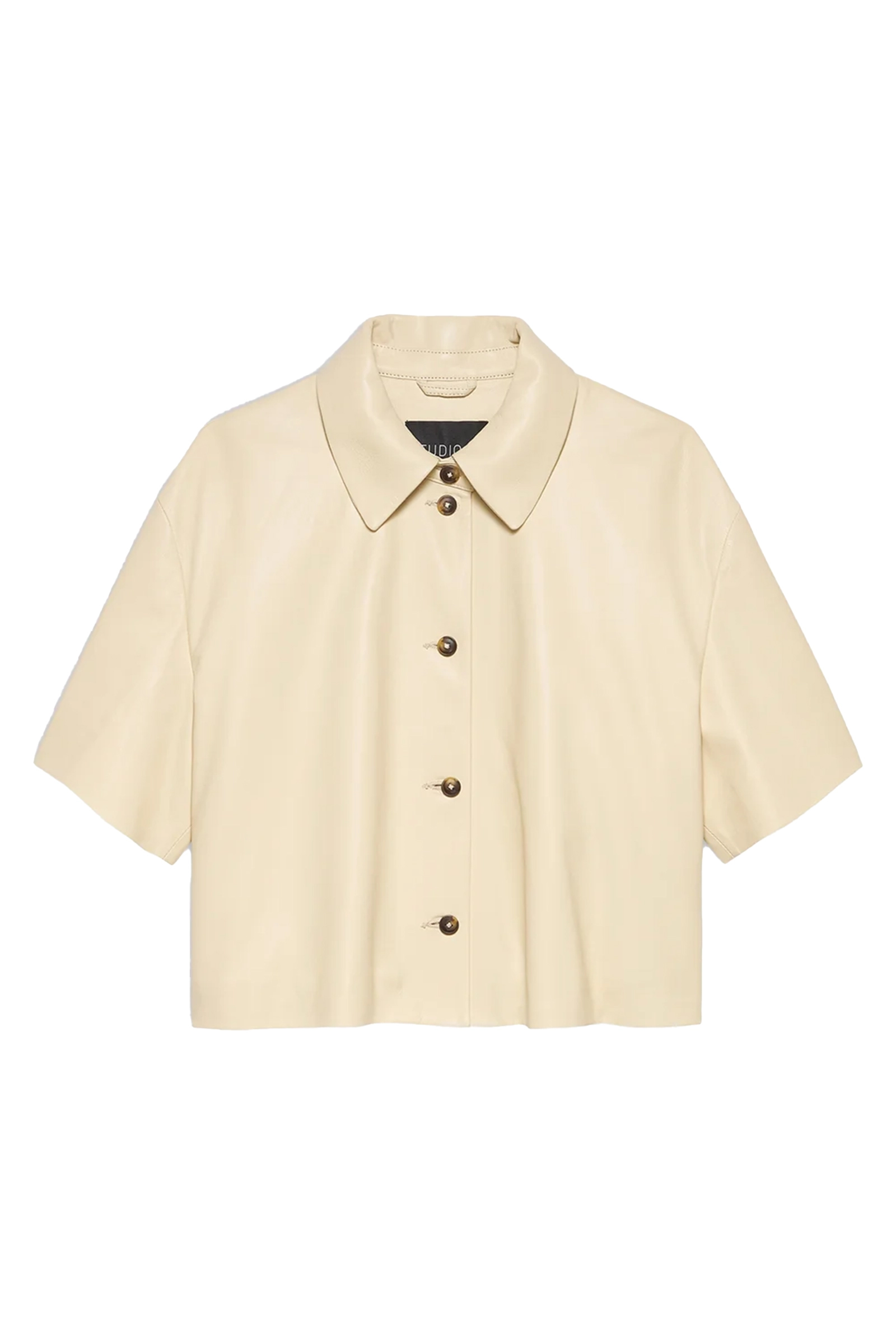 Dames leren jas geel