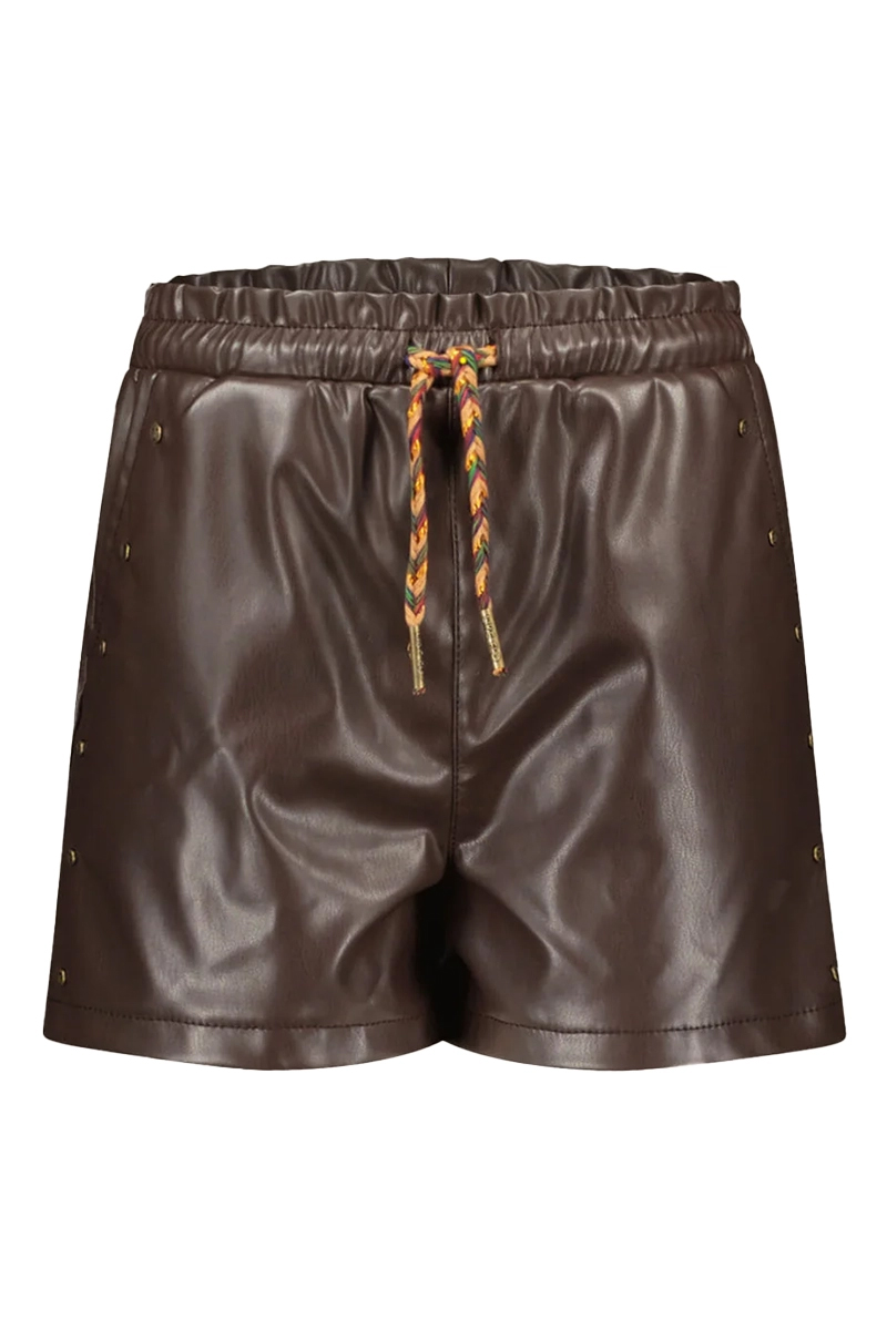 Like Flo flo girls vegan leather short with studs bruin/beige-1 1