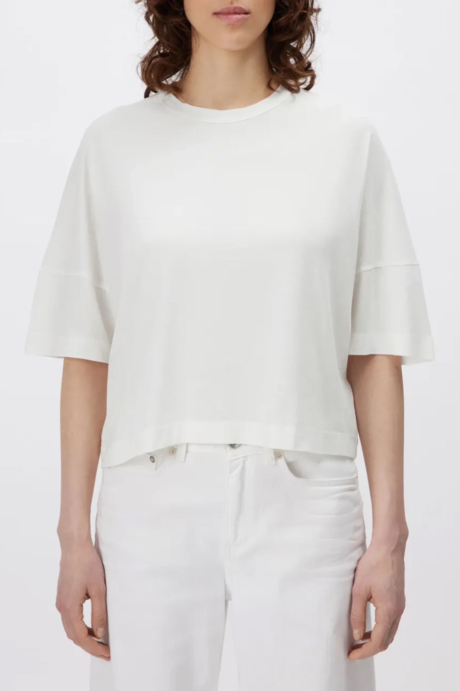 Dames t-shirt korte mouw ecru