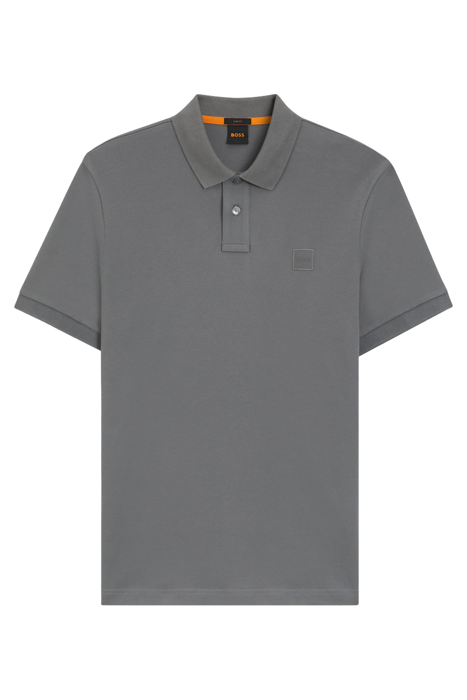 Heren polo korte mouw grijs