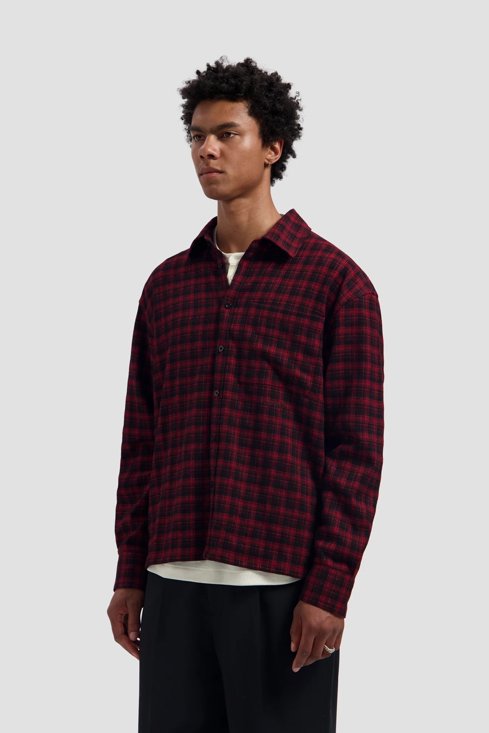 Heren overhemd lm casual rood