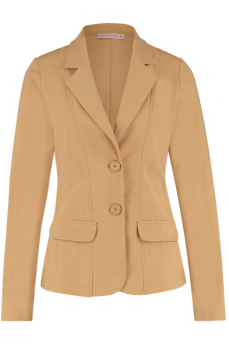 Studio Anneloes Bright bonded blazer Bruin/Beige-1 1