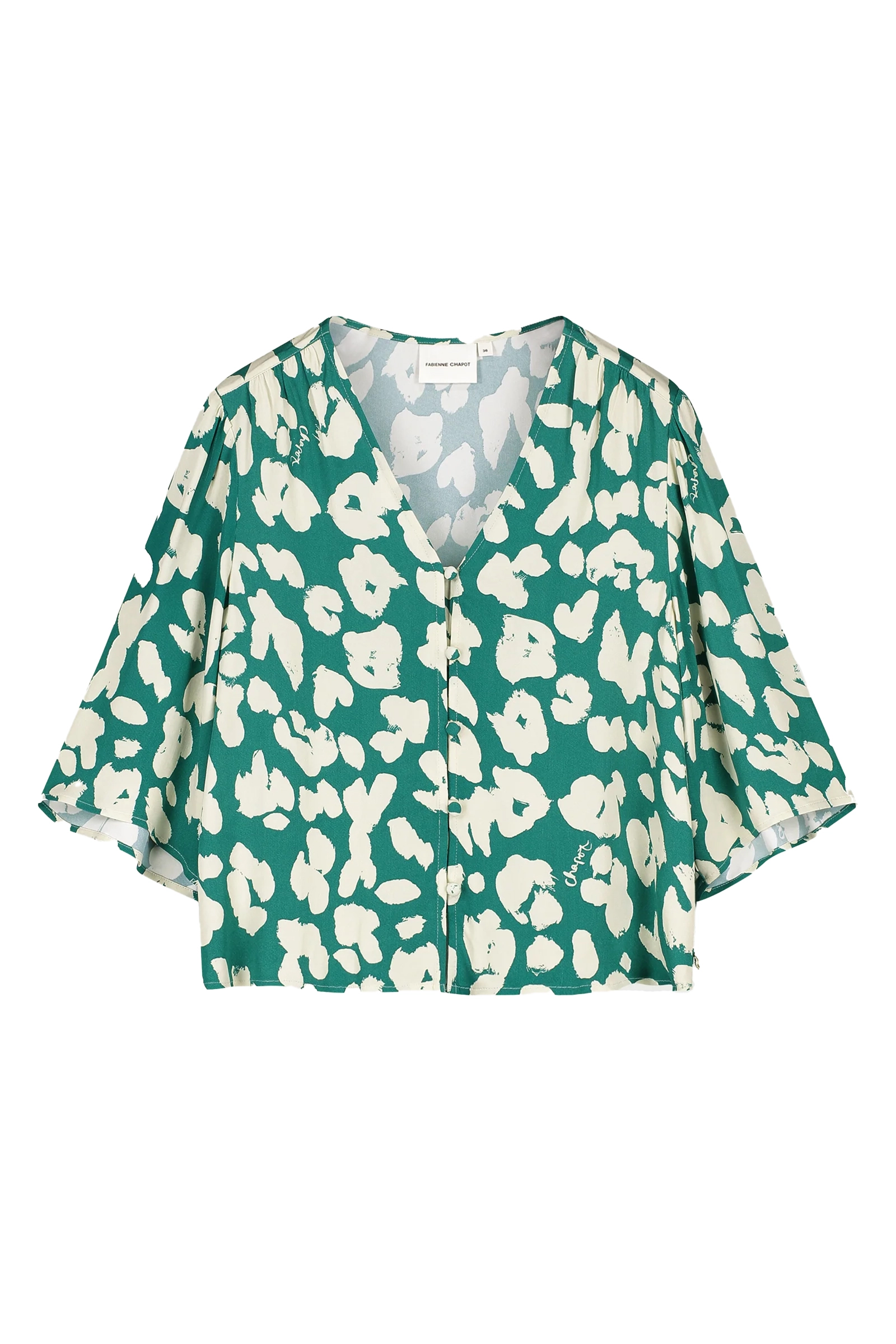 Dames blouse korte mouw ecru