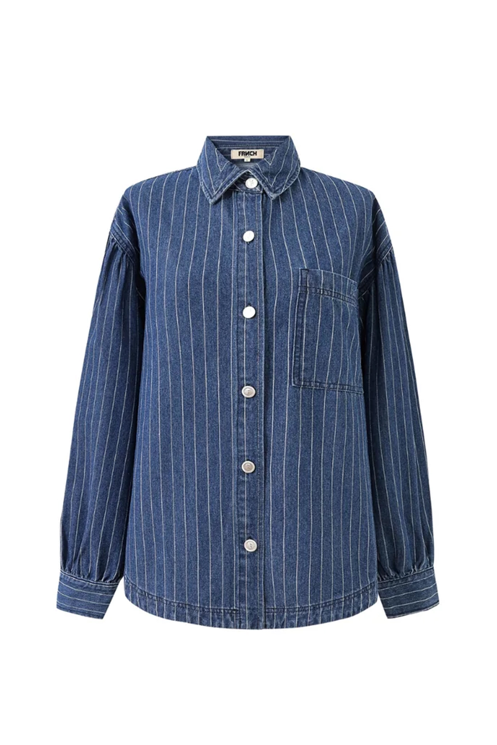 Dames blouse lange mouw blauw