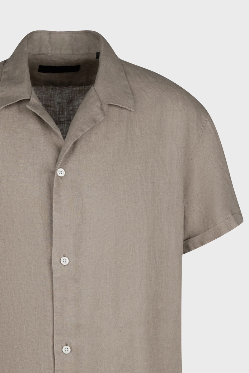 Heren overhemd lm casual bruin