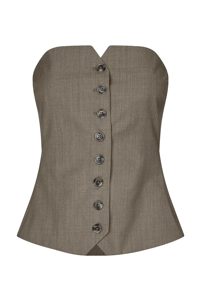Dames top bruin