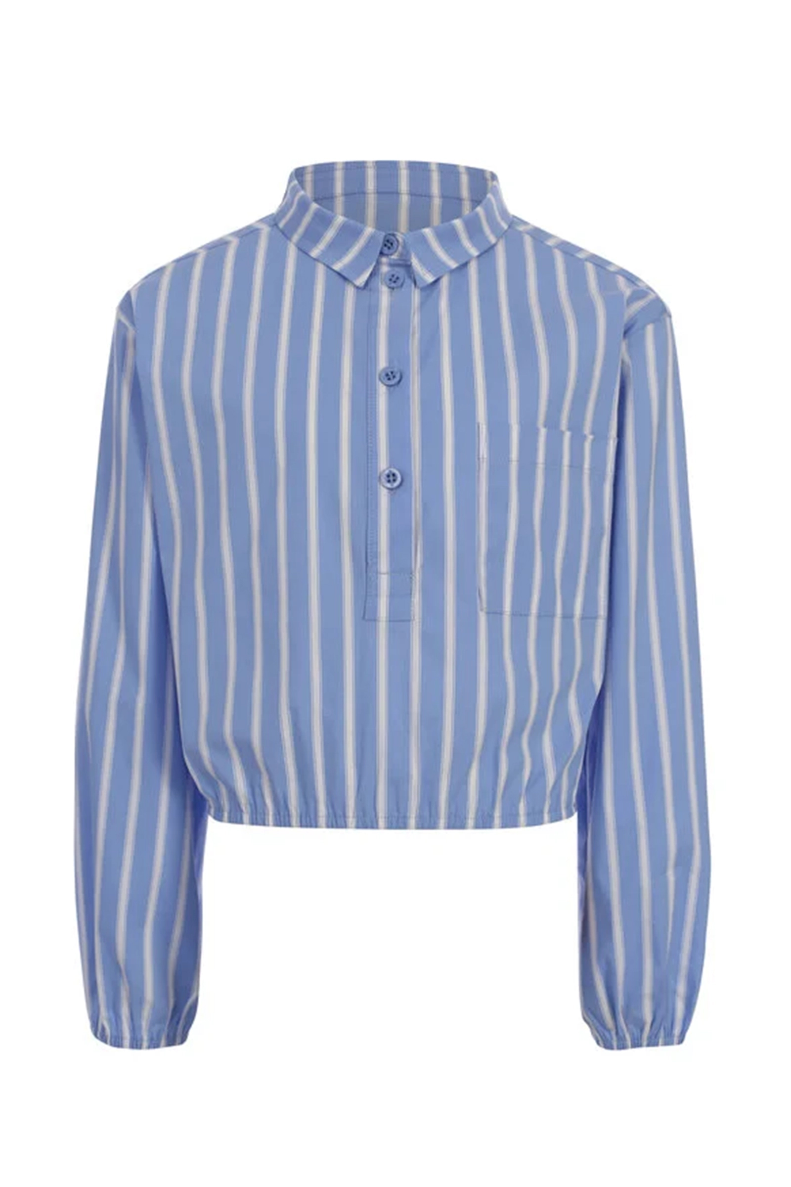 Meisjes blouse lange mouw blauw
