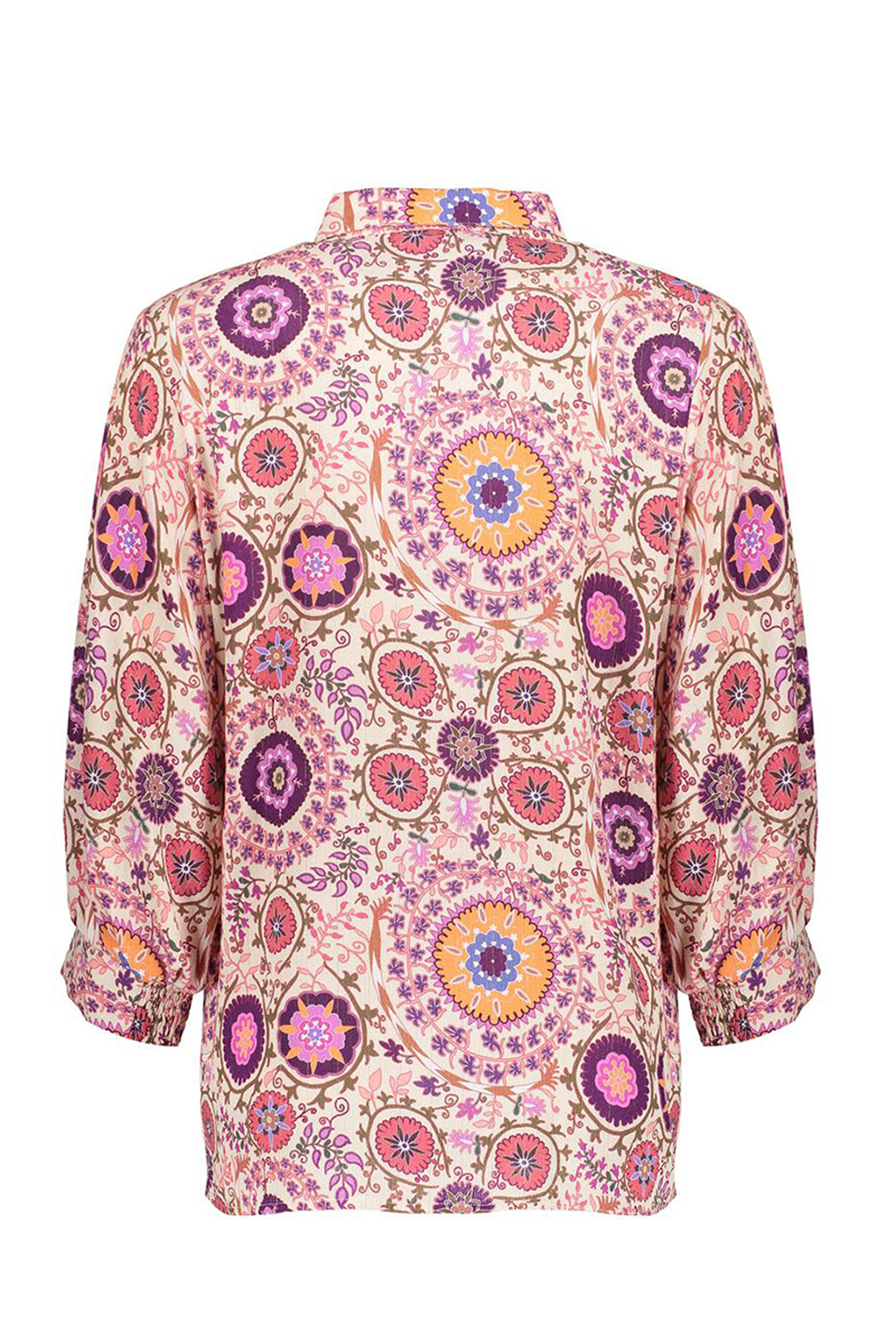 Dames blouse korte mouw paars