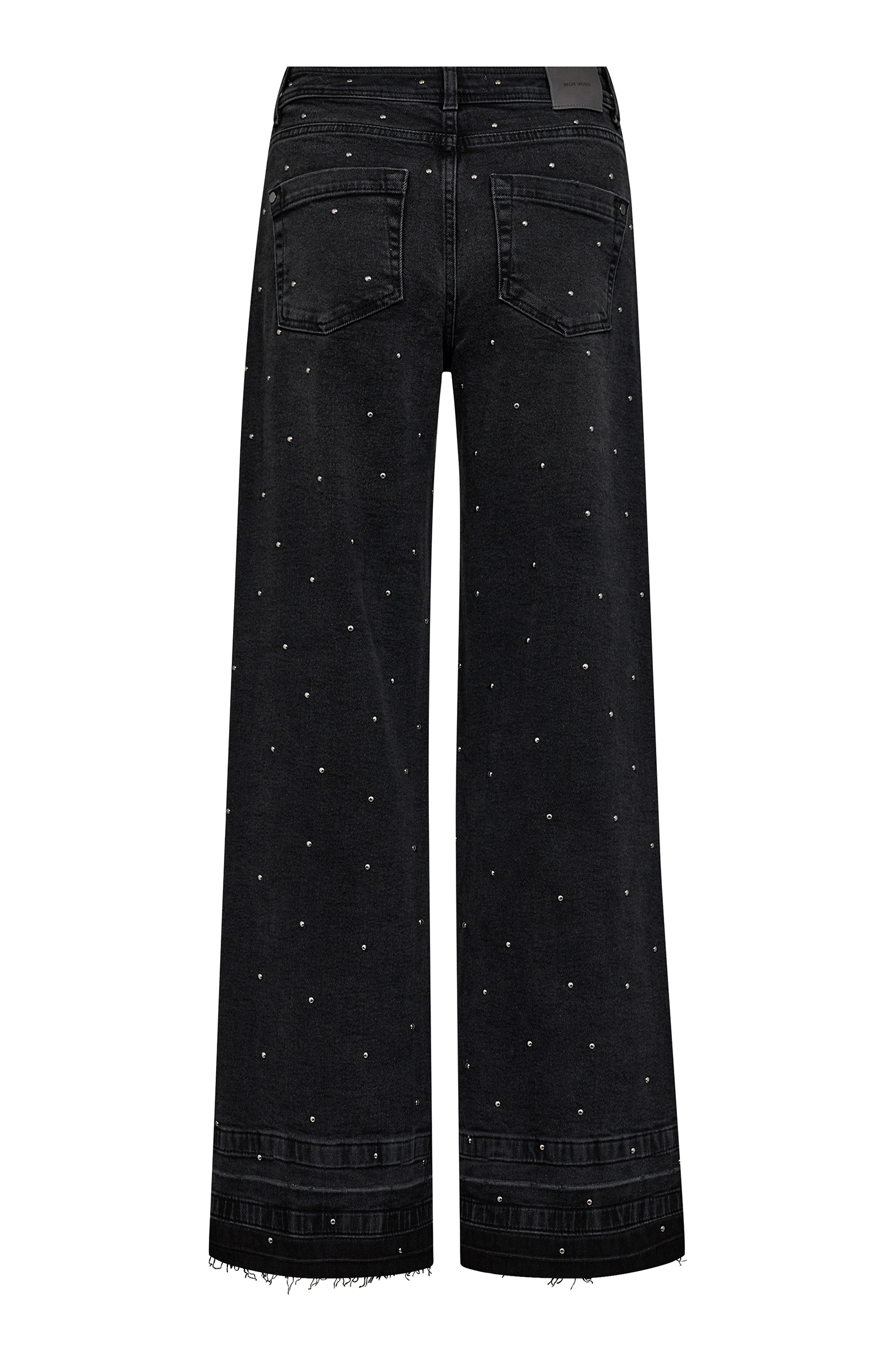 Mos Mosh Broeken 172480 Grijs MMDara Studs Jeans Wijd Denim