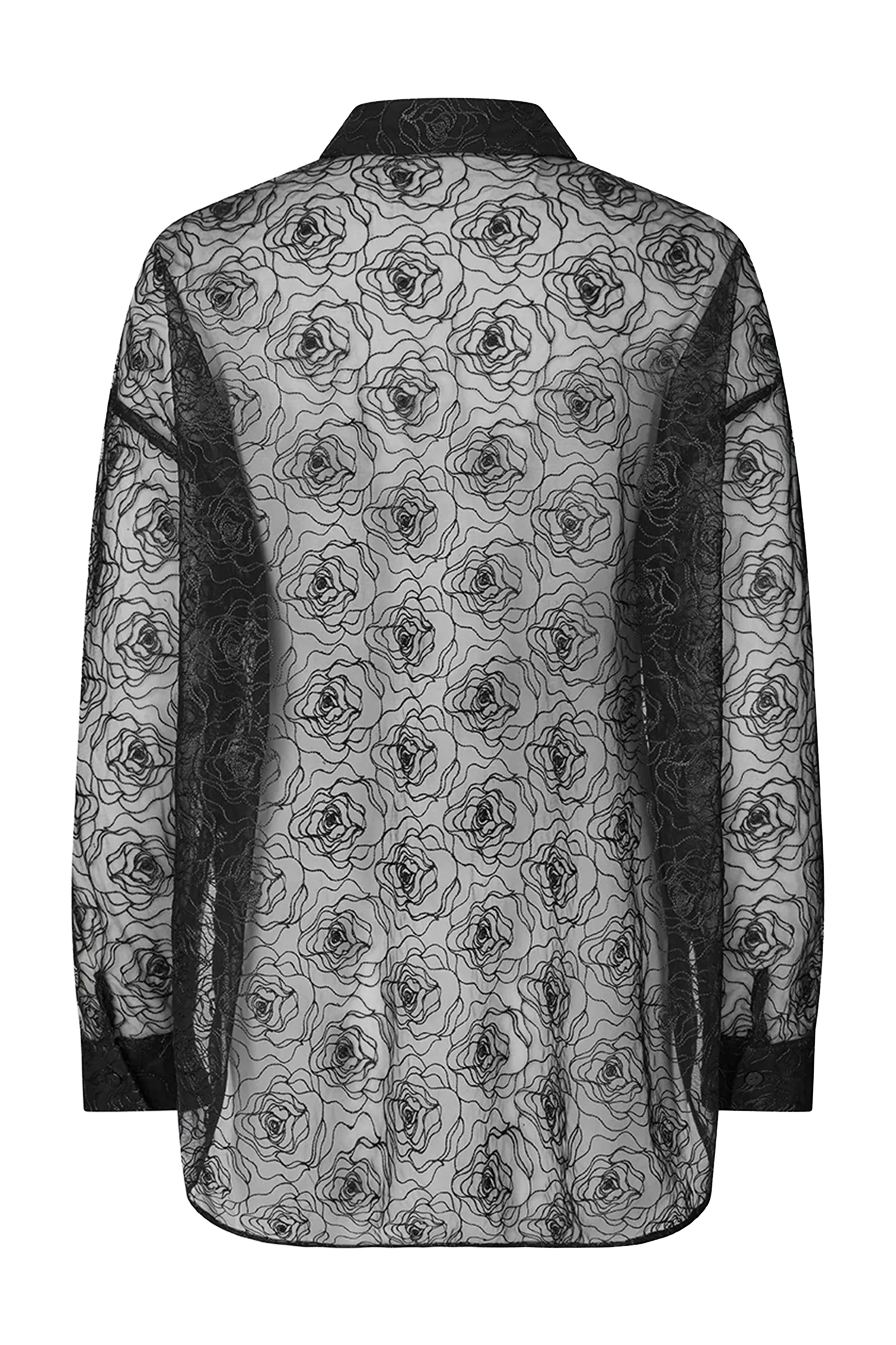 Dames blouse lange mouw zwart