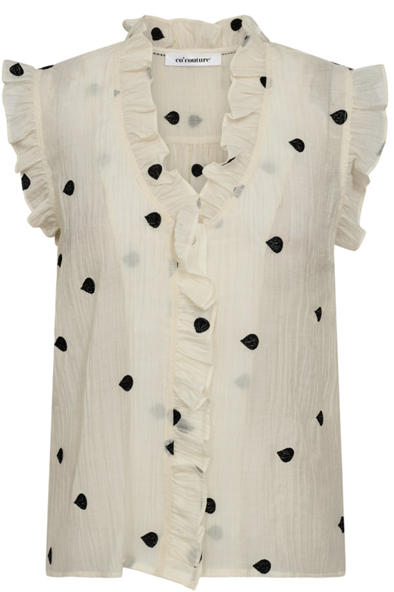 Dames blouse korte mouw ecru