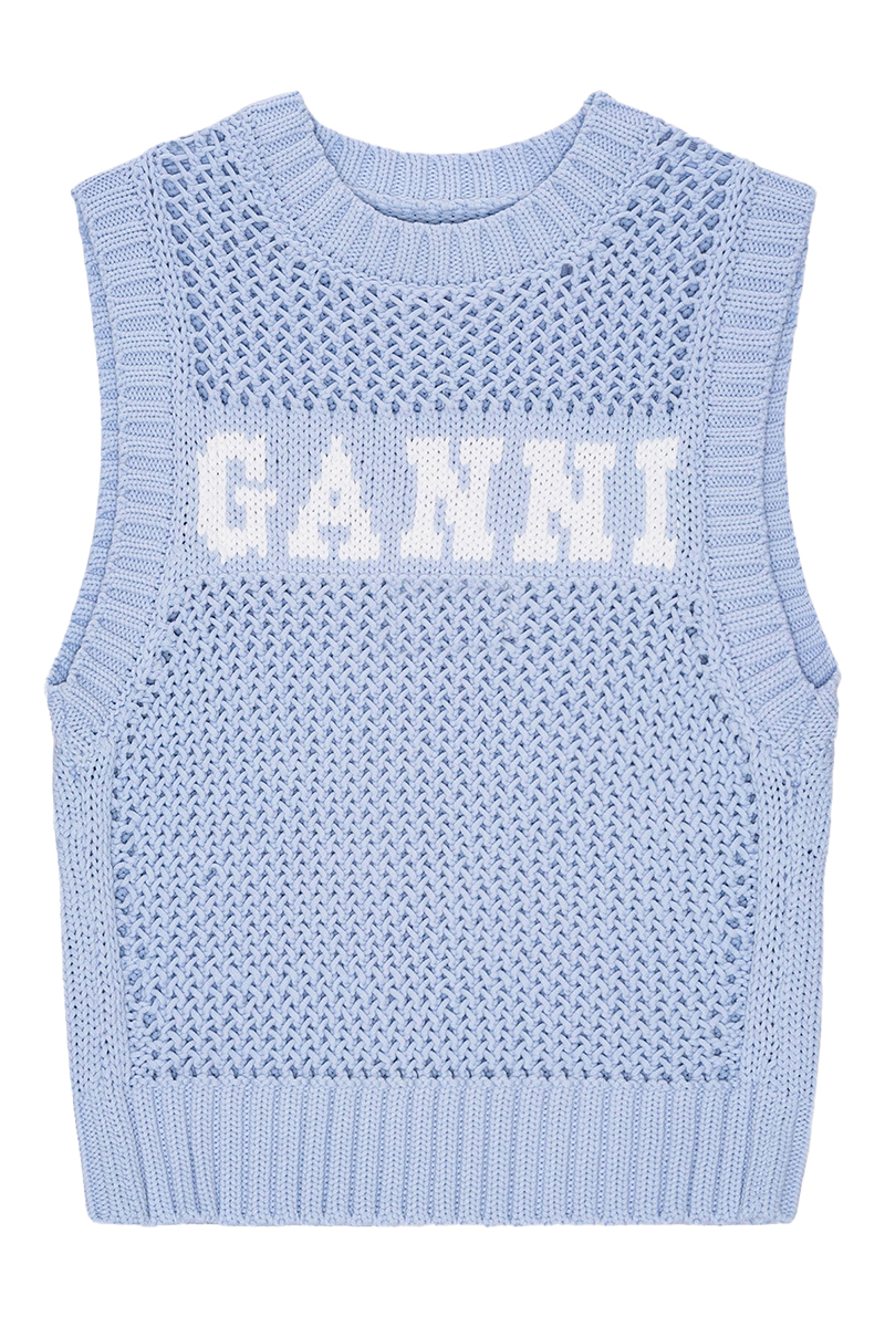 Ganni Cotton rope vest Blauw-1 1