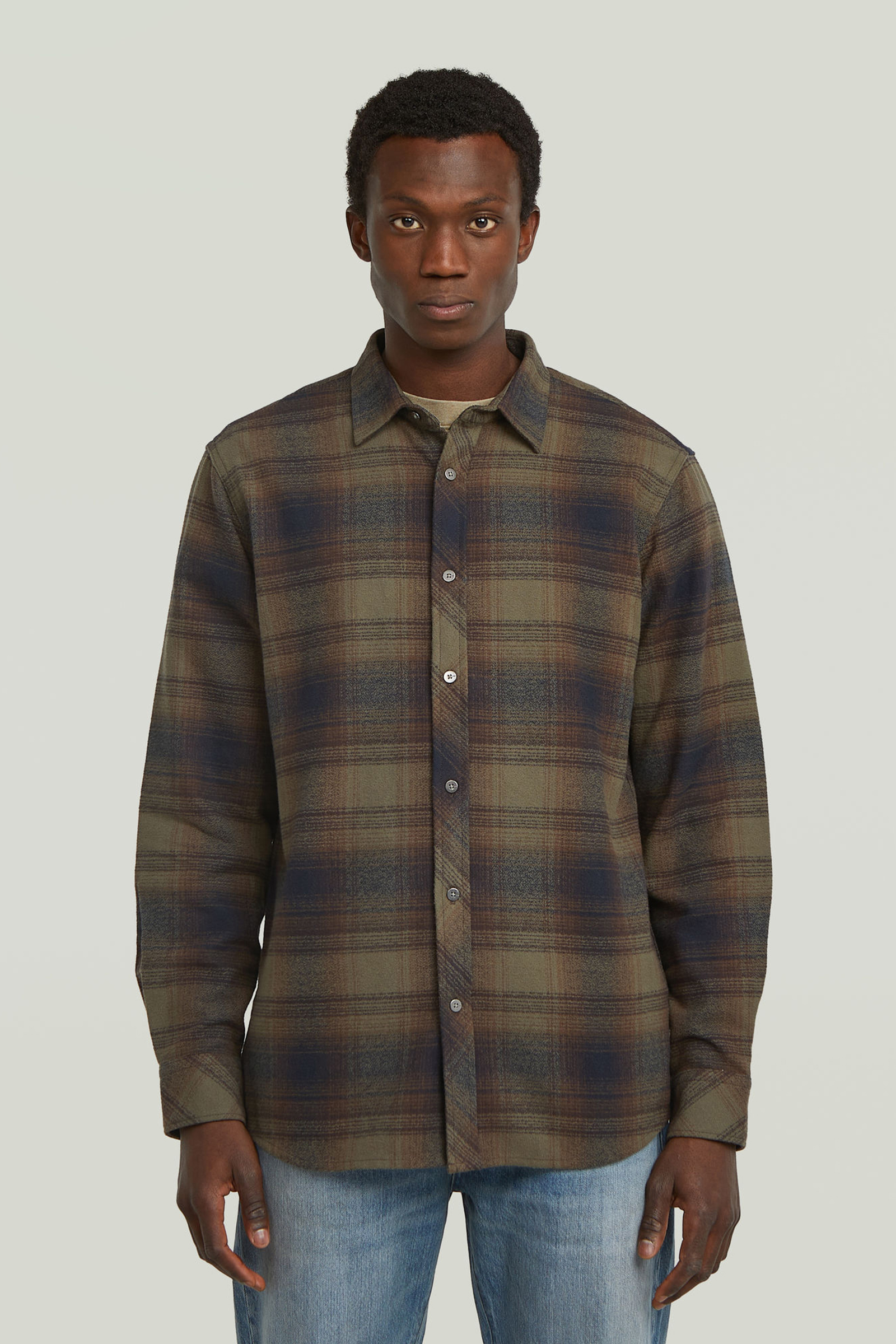 Heren overhemd lm casual groen