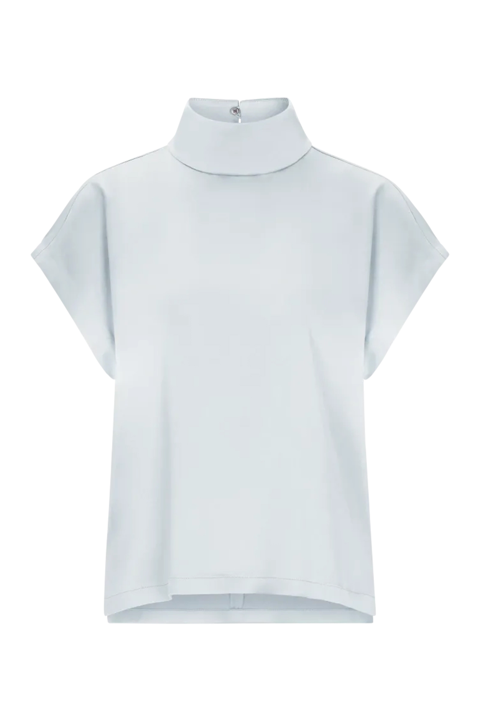 Dames blouse korte mouw blauw