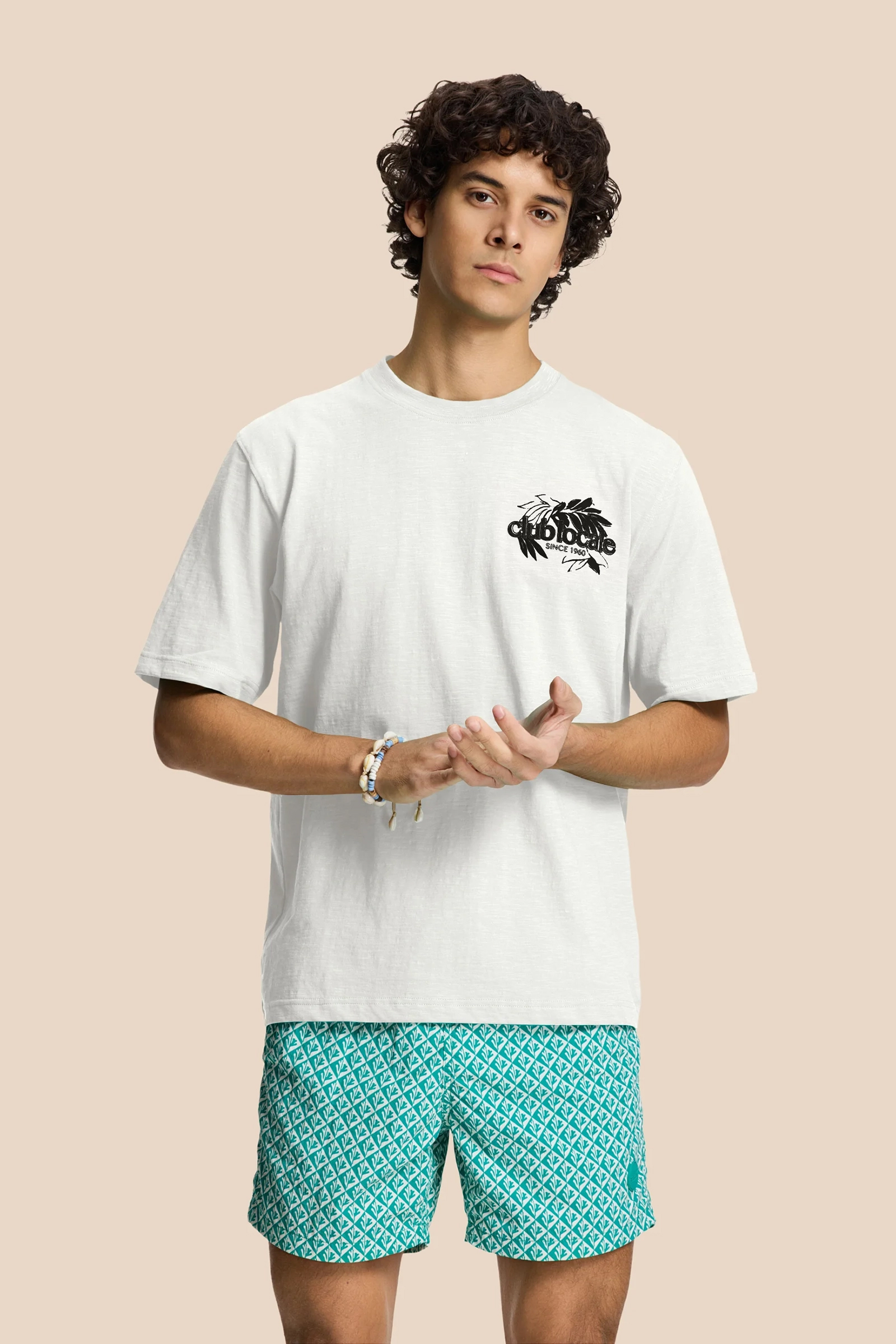 Casual heren t-shirt km wit