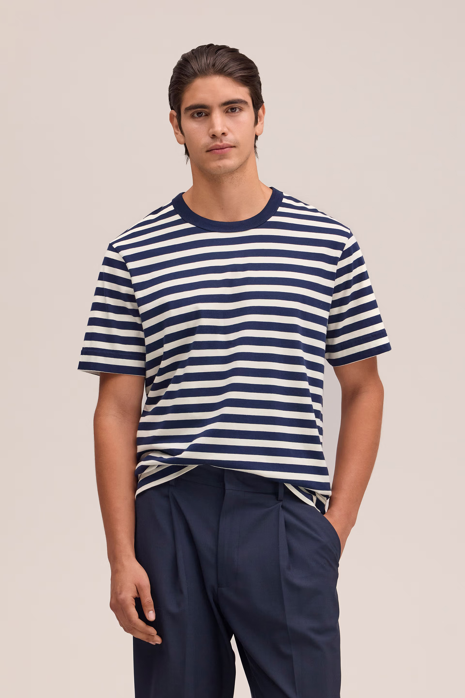 Heren t-shirt kortemouw blauw