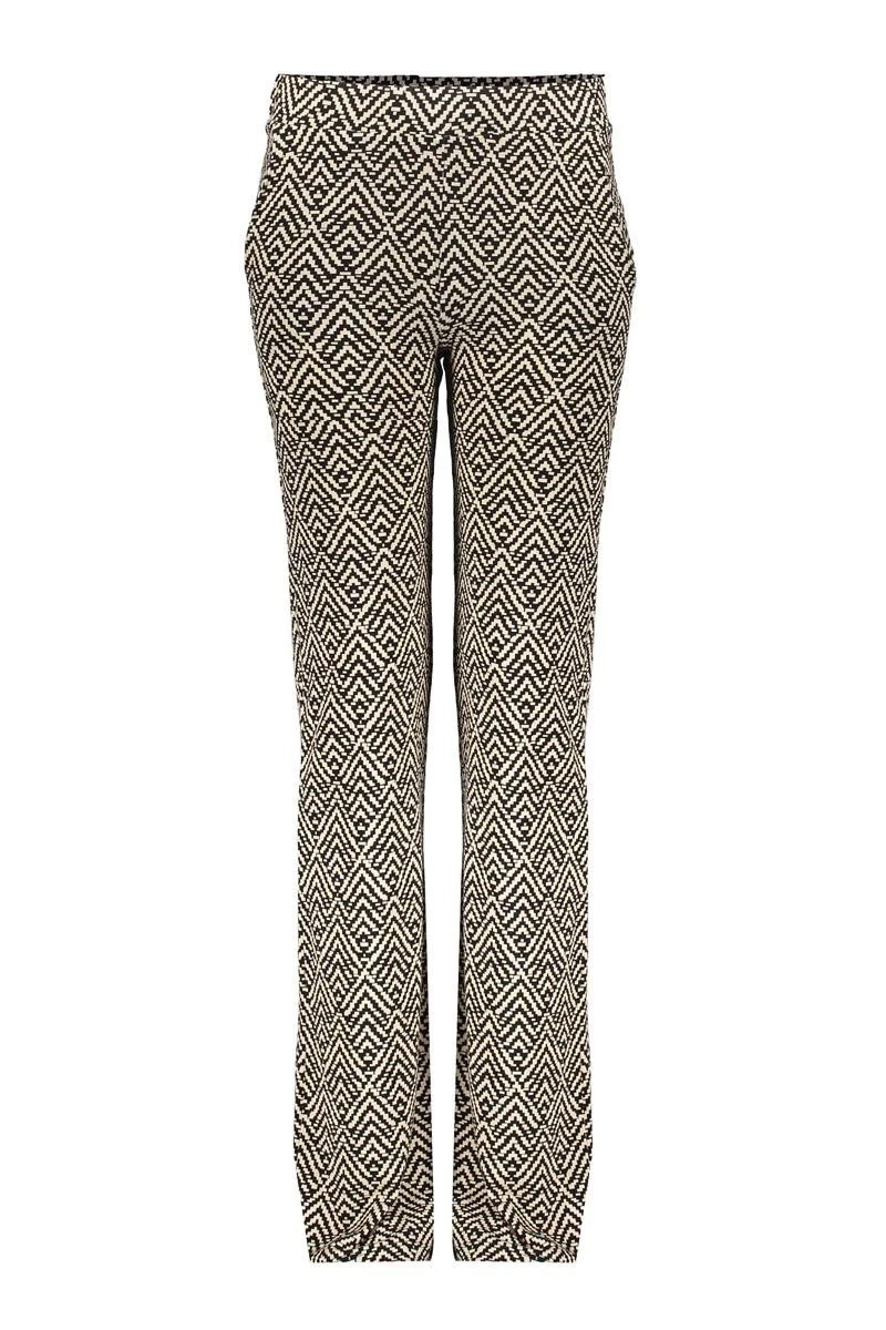 Geisha Pants wide AOP Zwart-1 1