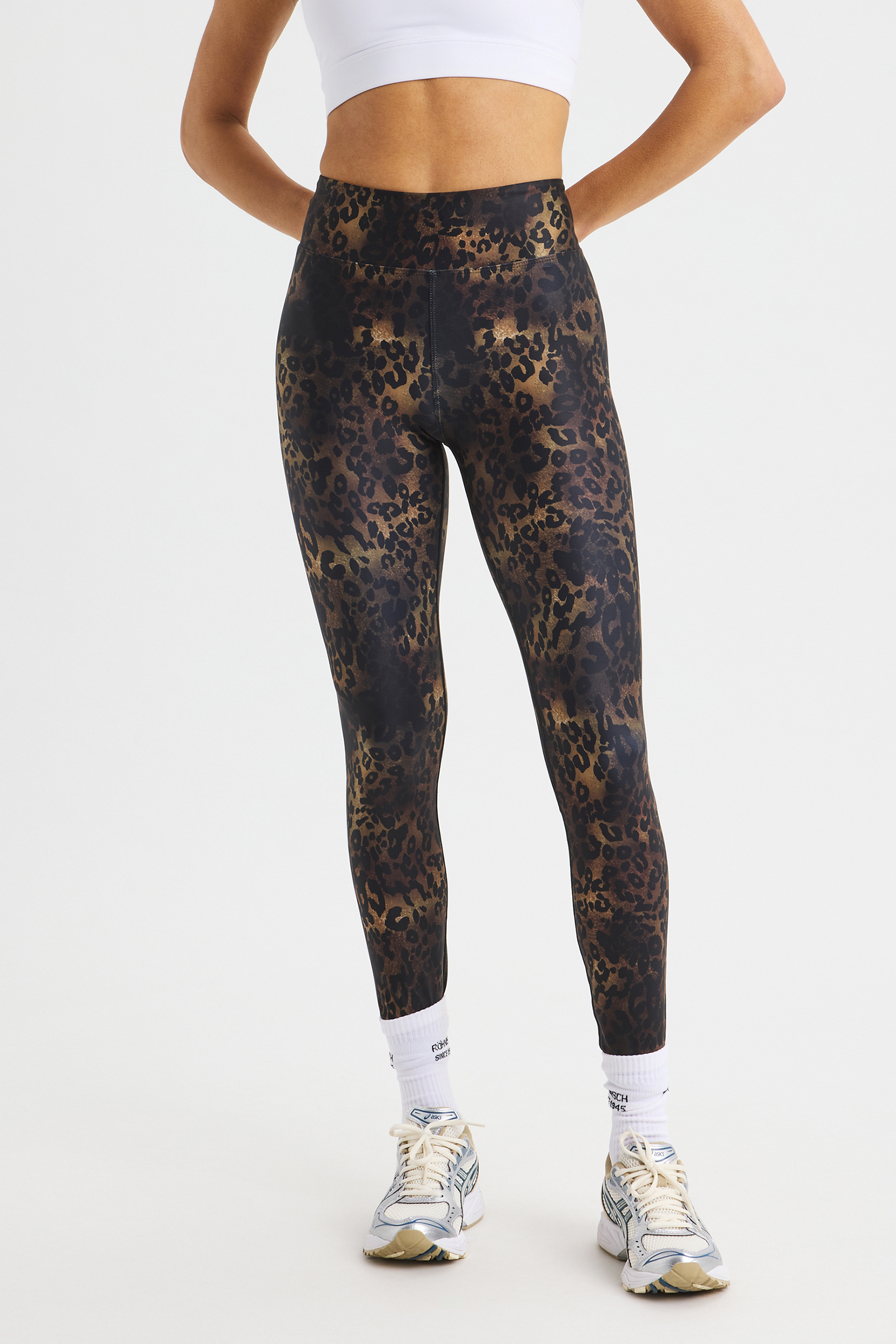 Fitness dames tight lang bruin
